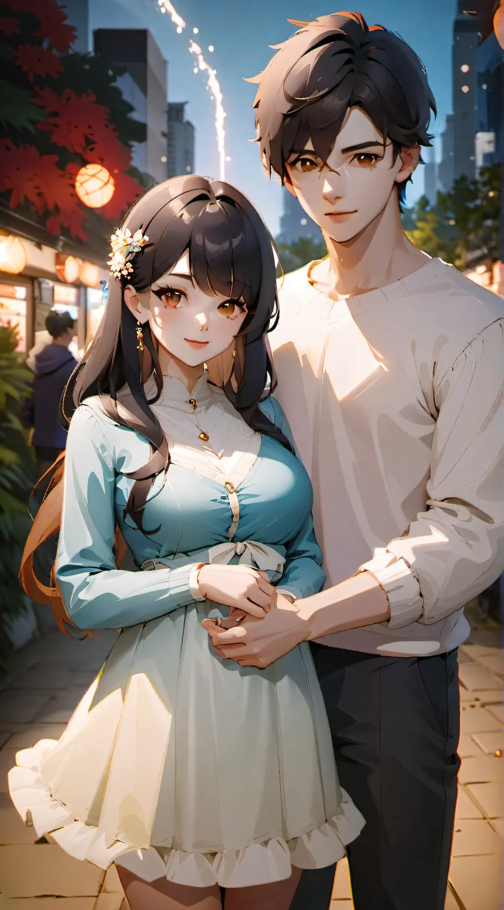 ai character:  New years background