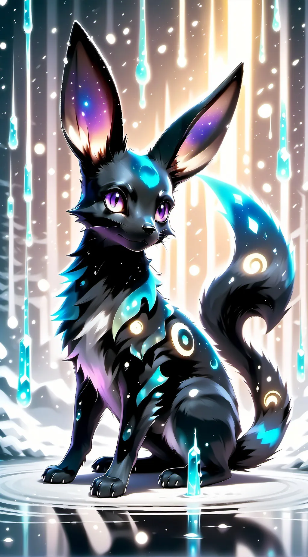 ai character: Moon shiny umbreon background