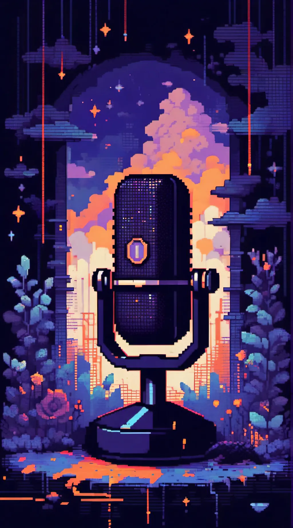 ai character: Microphone background