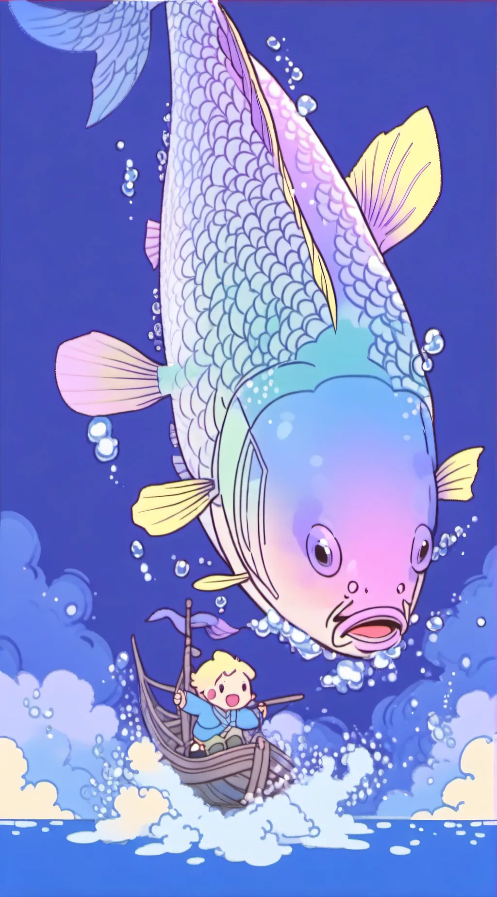 ai character: magic fish background