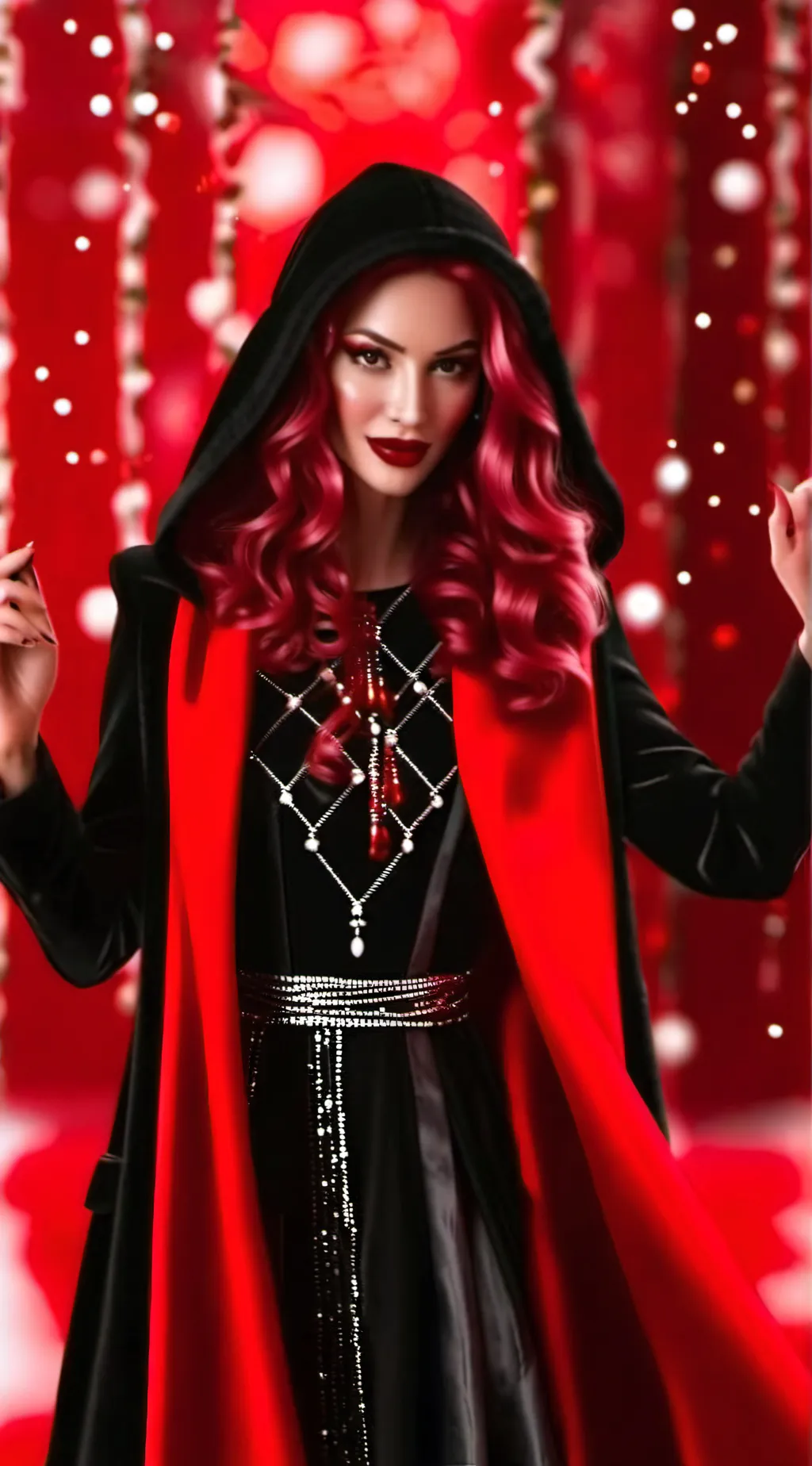 ai character: Hh meets red background