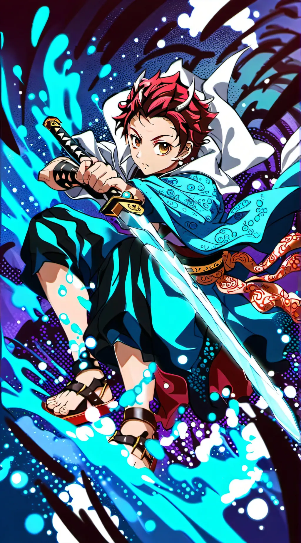 ai character: giant tanjiro  background