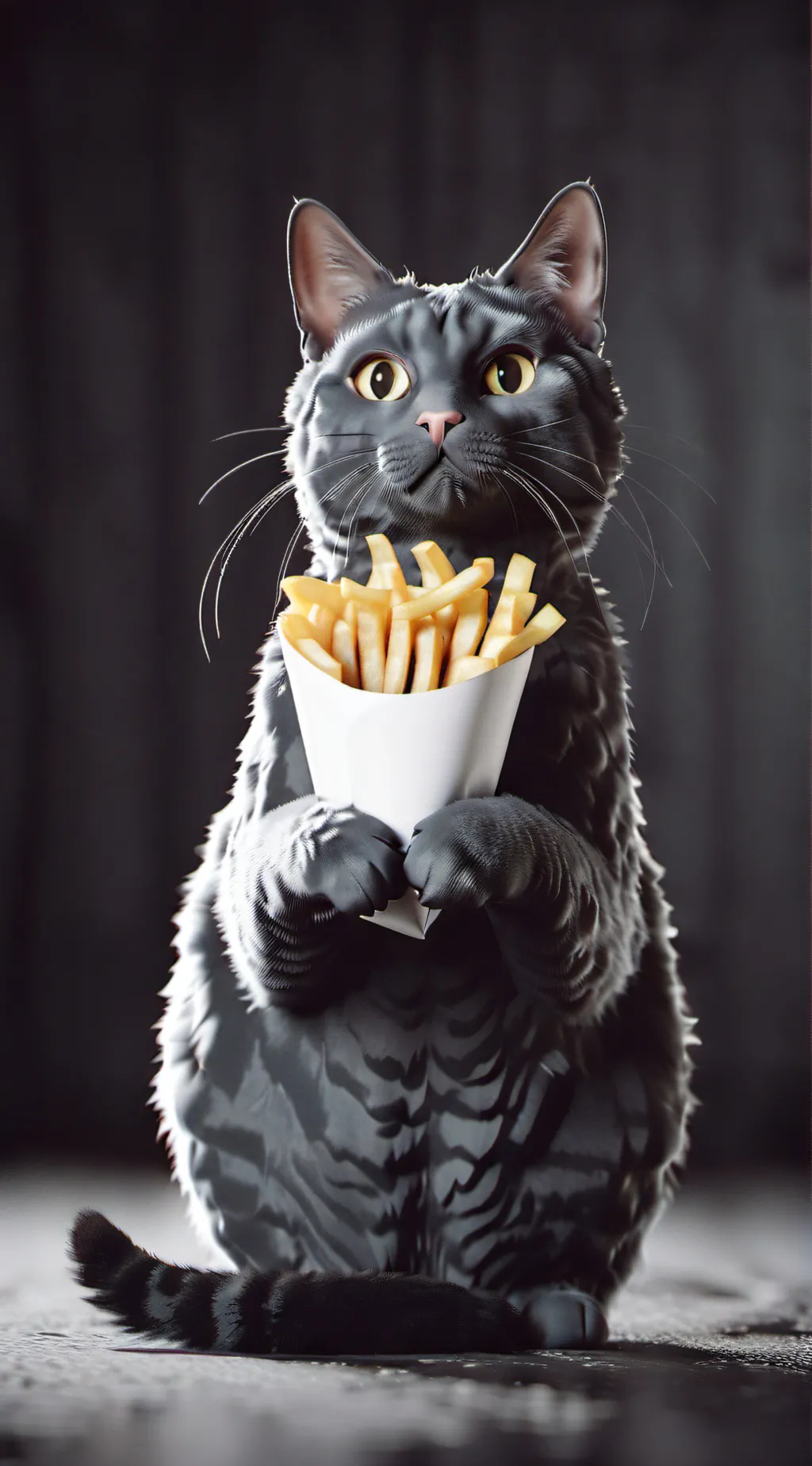 ai character: Cat With Fries background