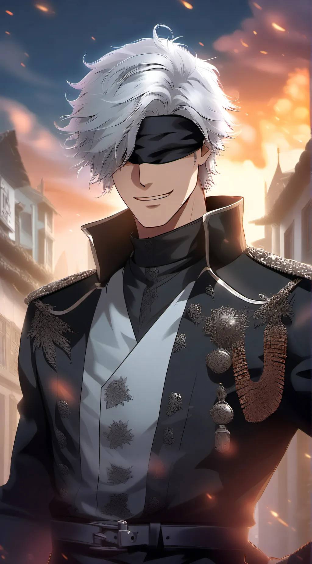 ai character: Satoru Gojo + KNY background