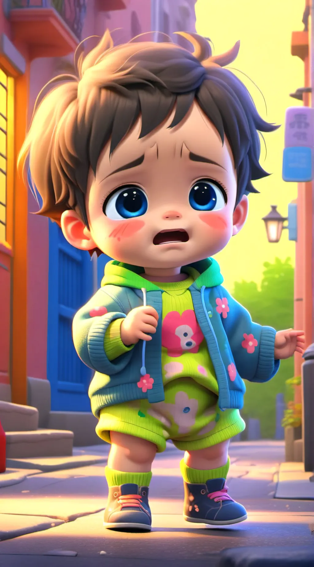 ai character: baby 1 yr baby boy background