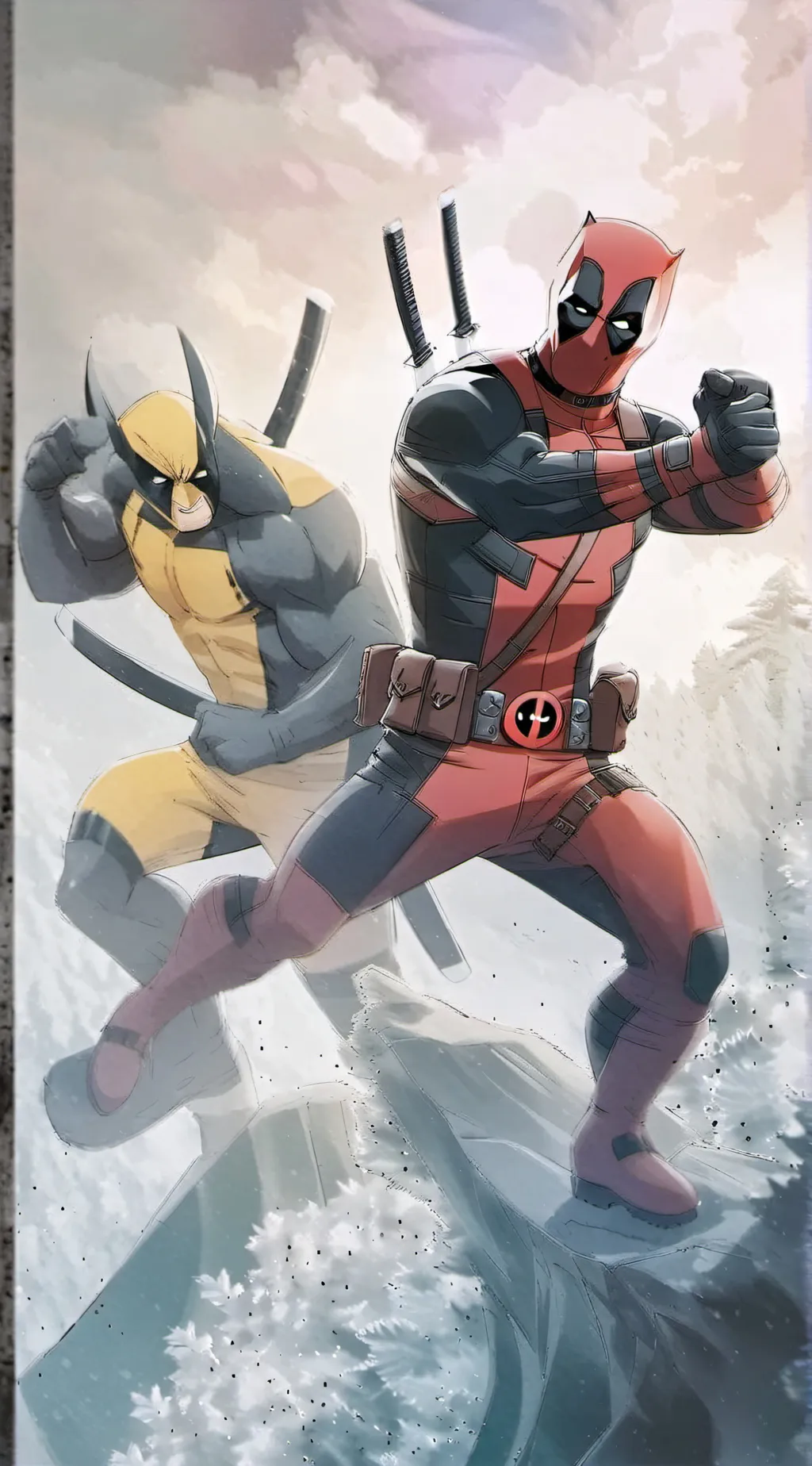 ai character: Deadpool/wolvarine background
