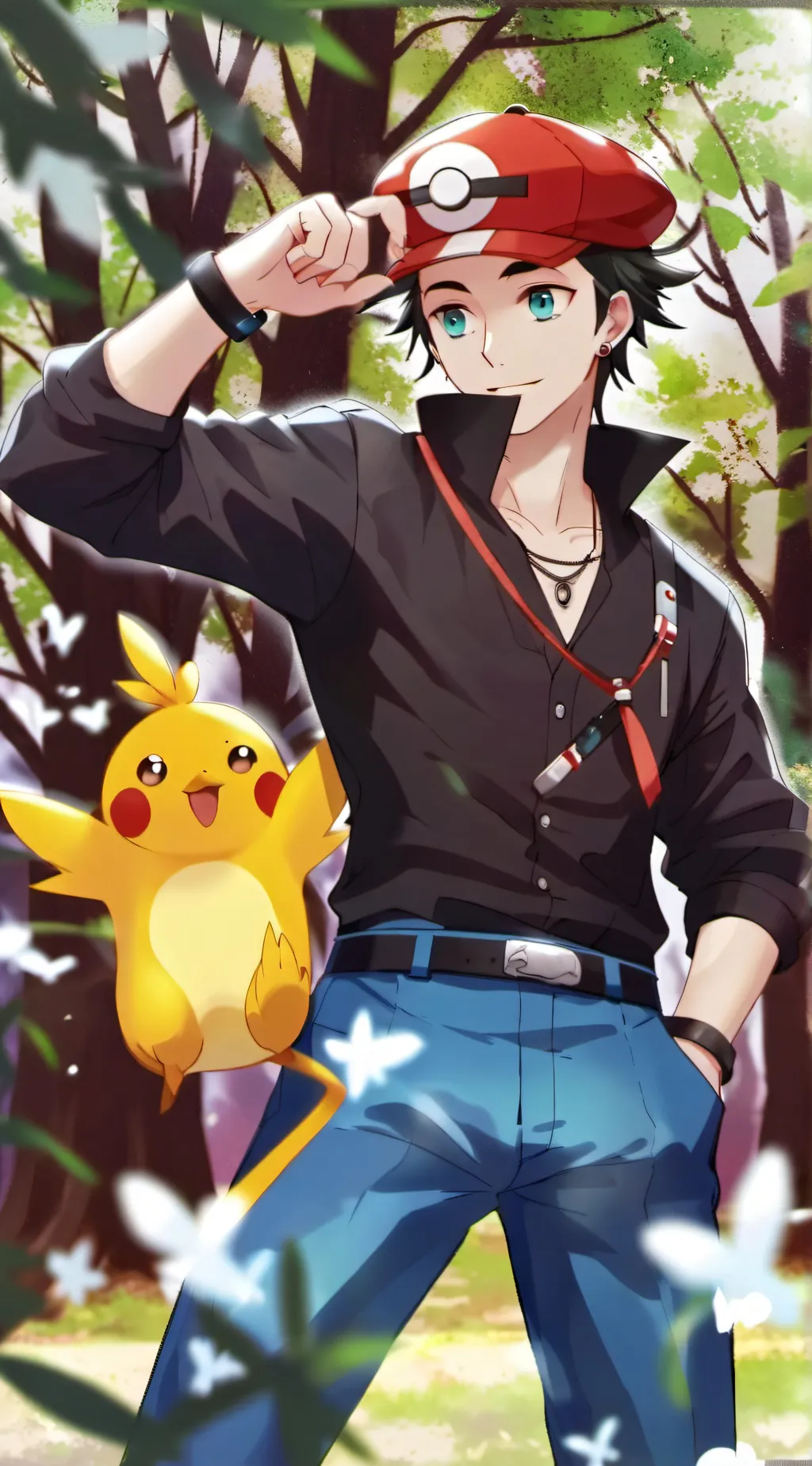 ai character: Red background
