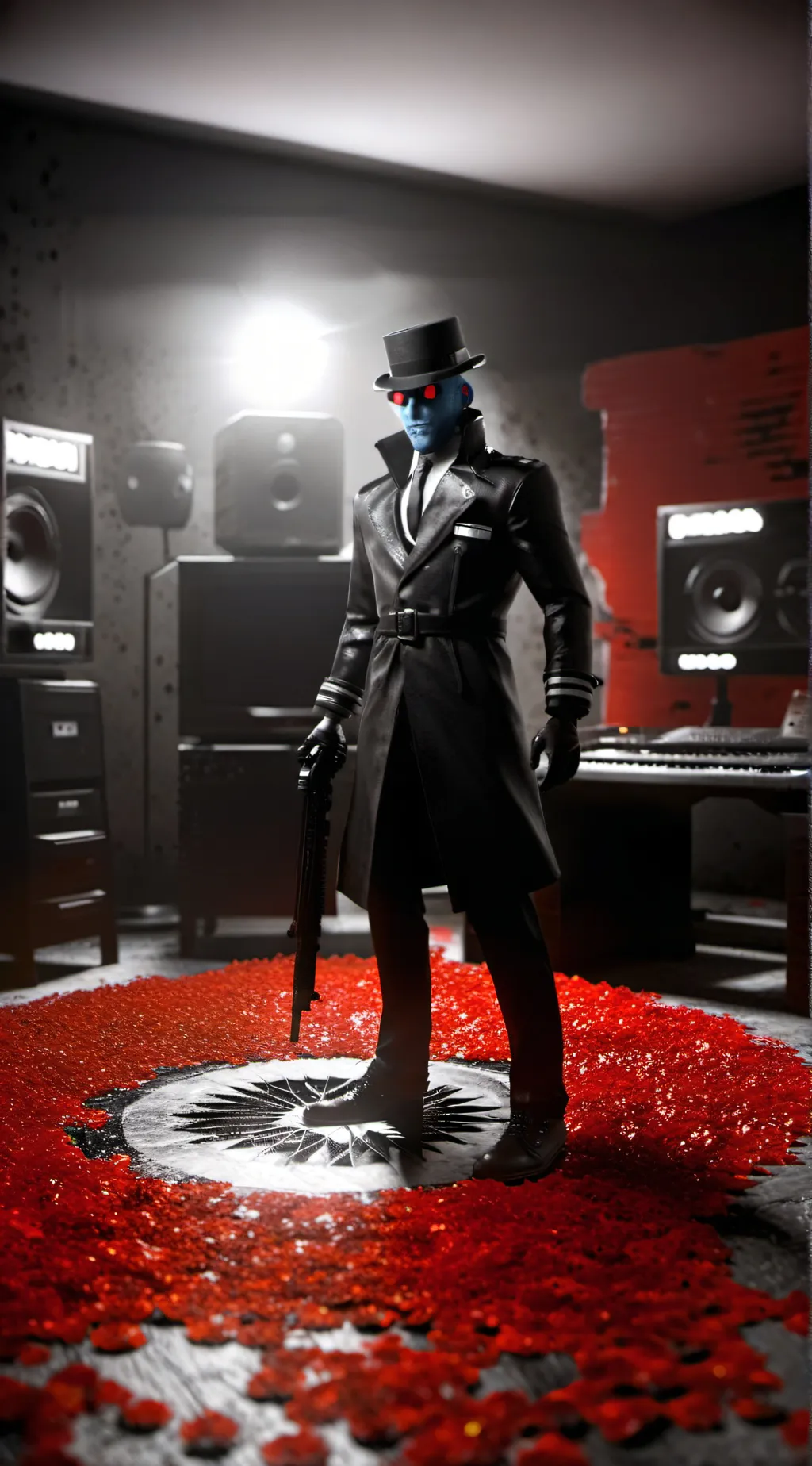 ai character: shadow tv man background