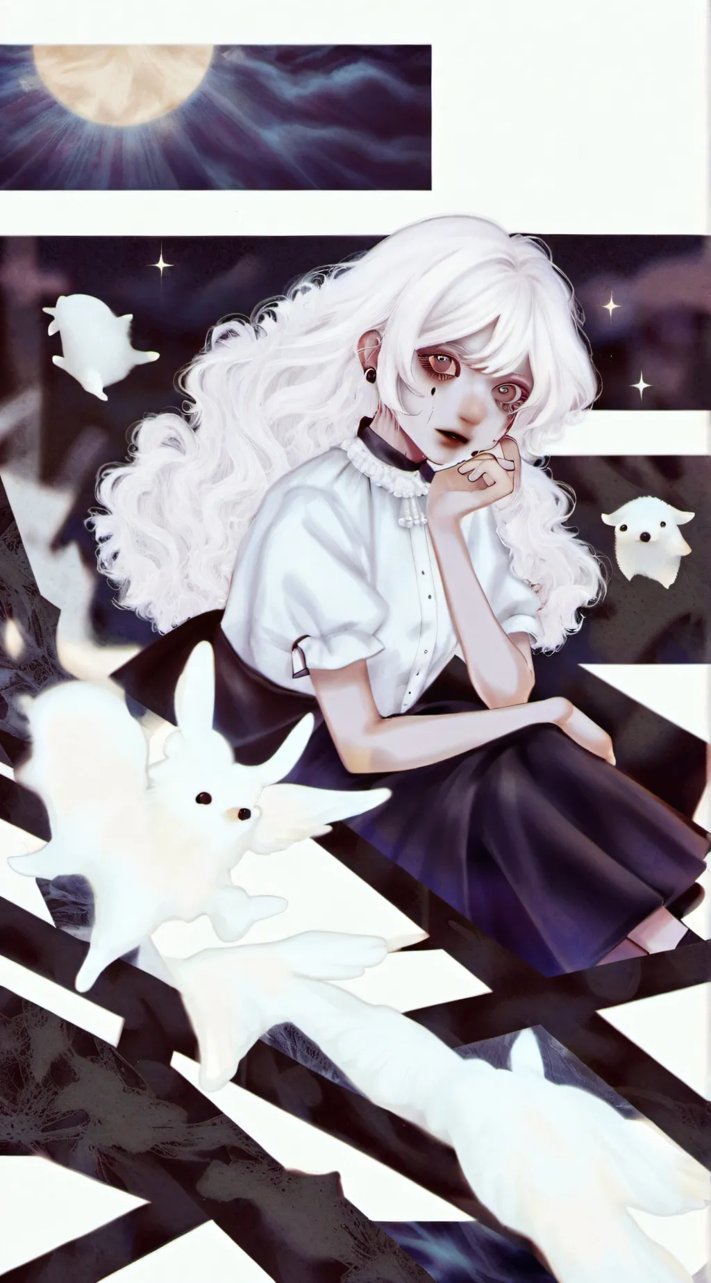 ai character: Violet background