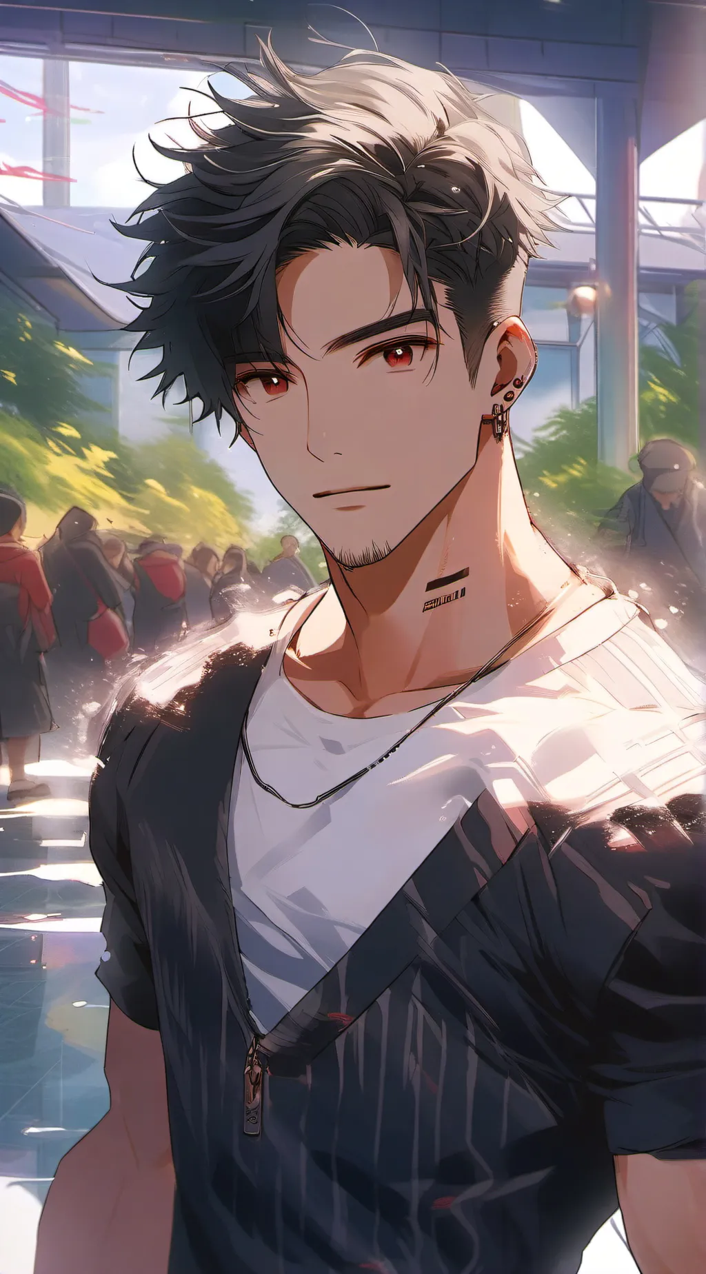 ai character: School bad boy background