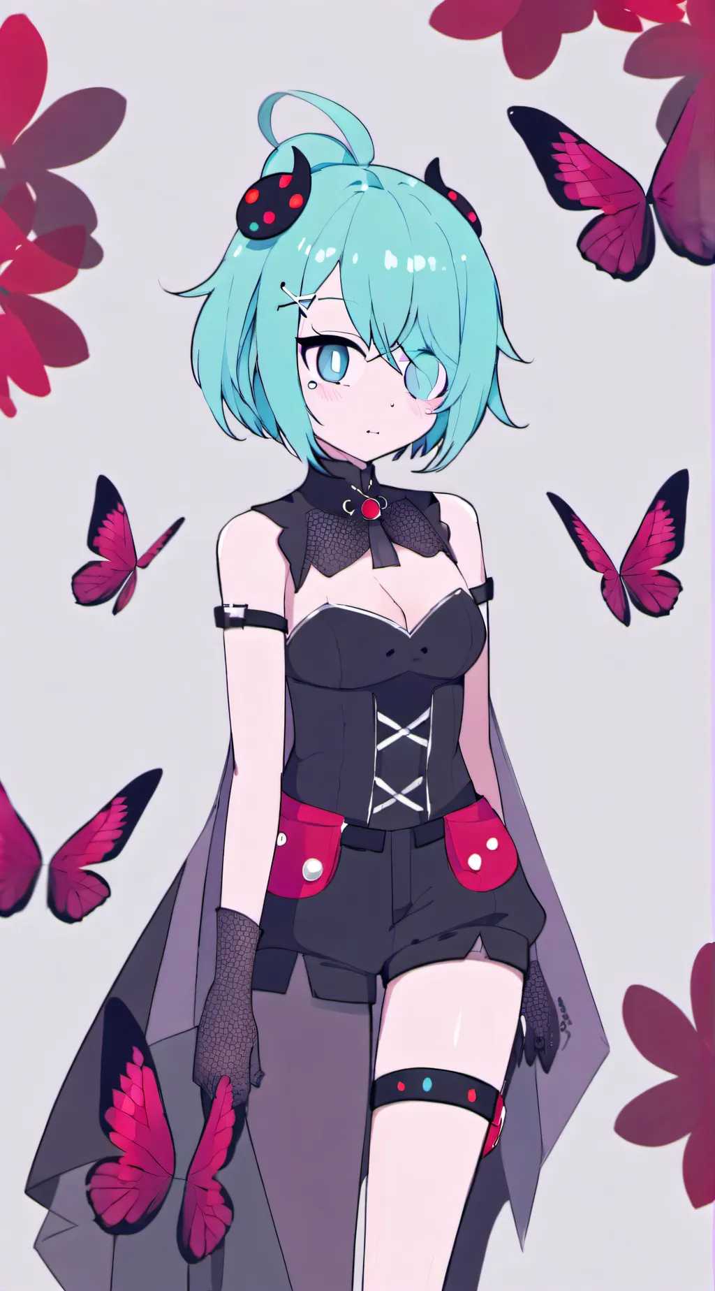 ai character: cyan background