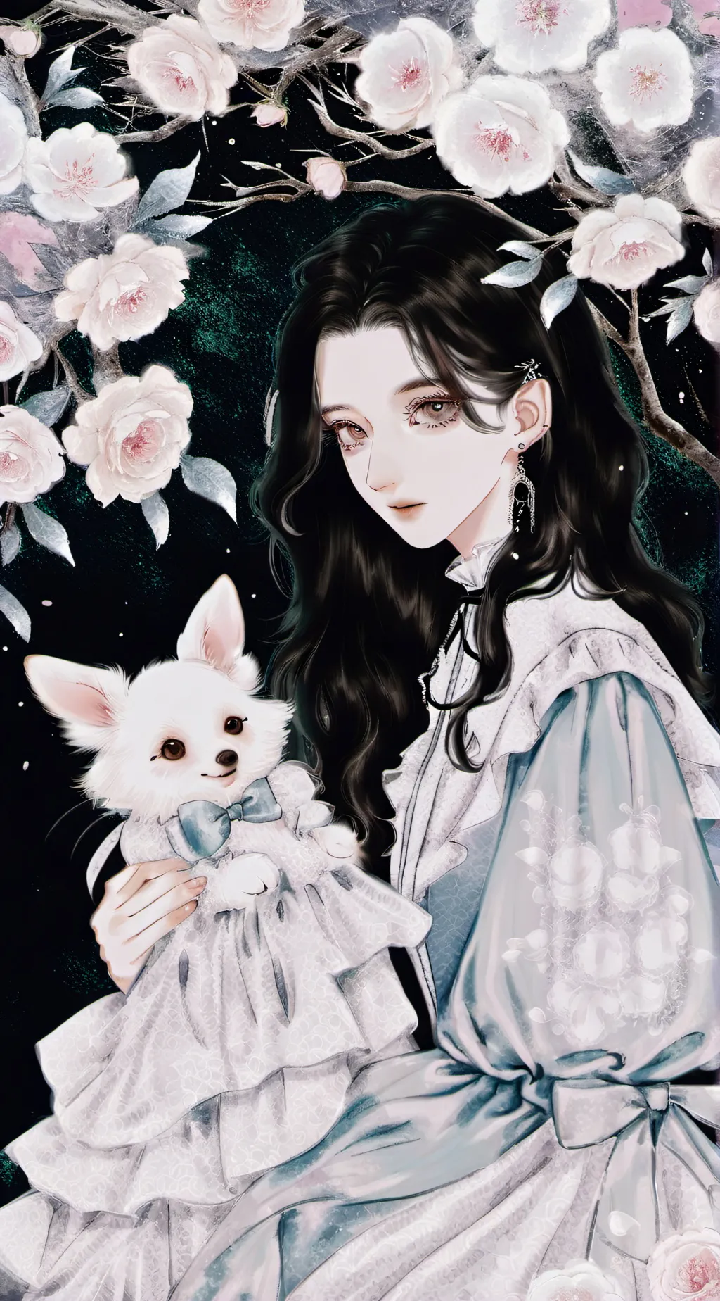 ai character: dark woman background