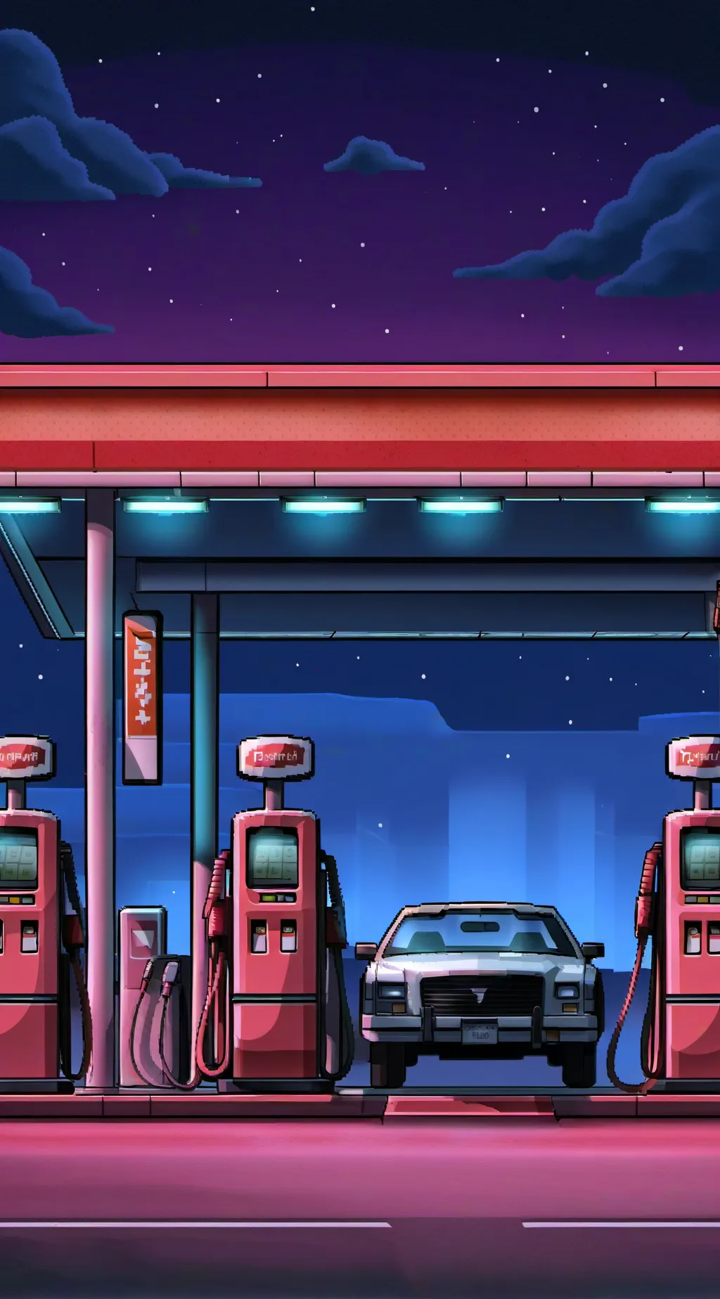 ai character: Gas Station Sim background