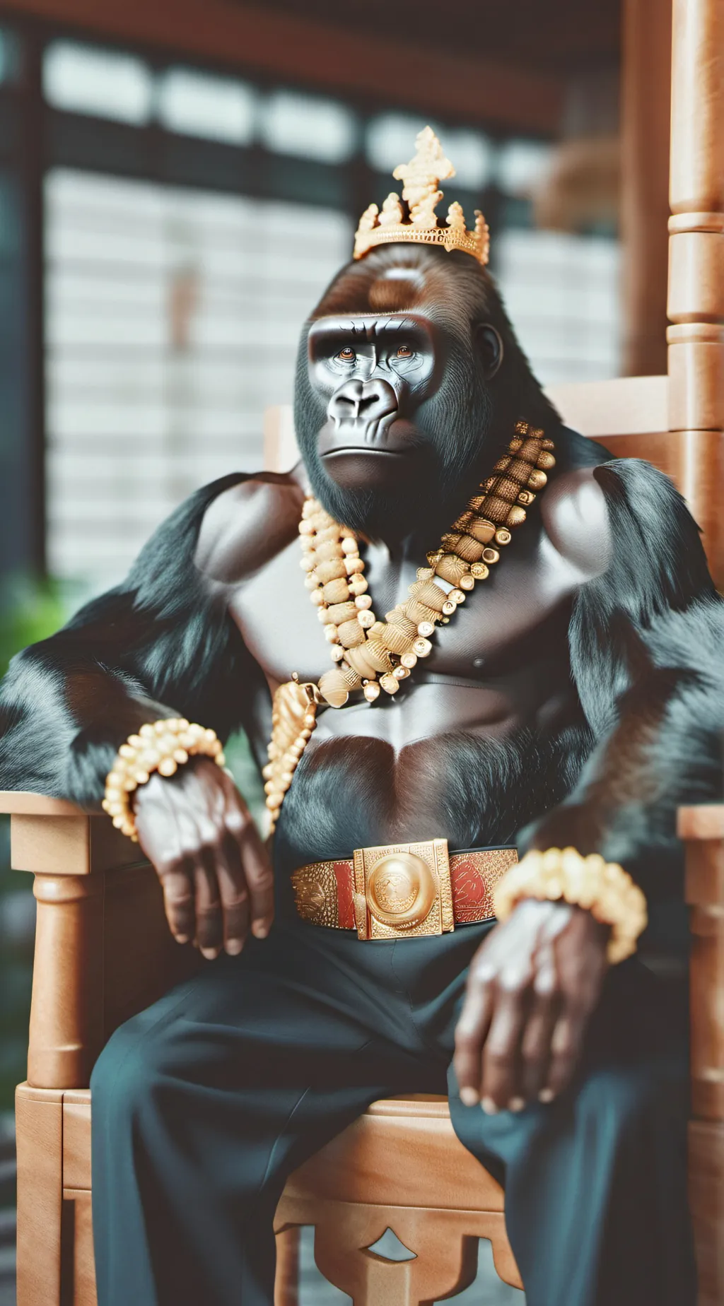 ai character: GORILLA KING background