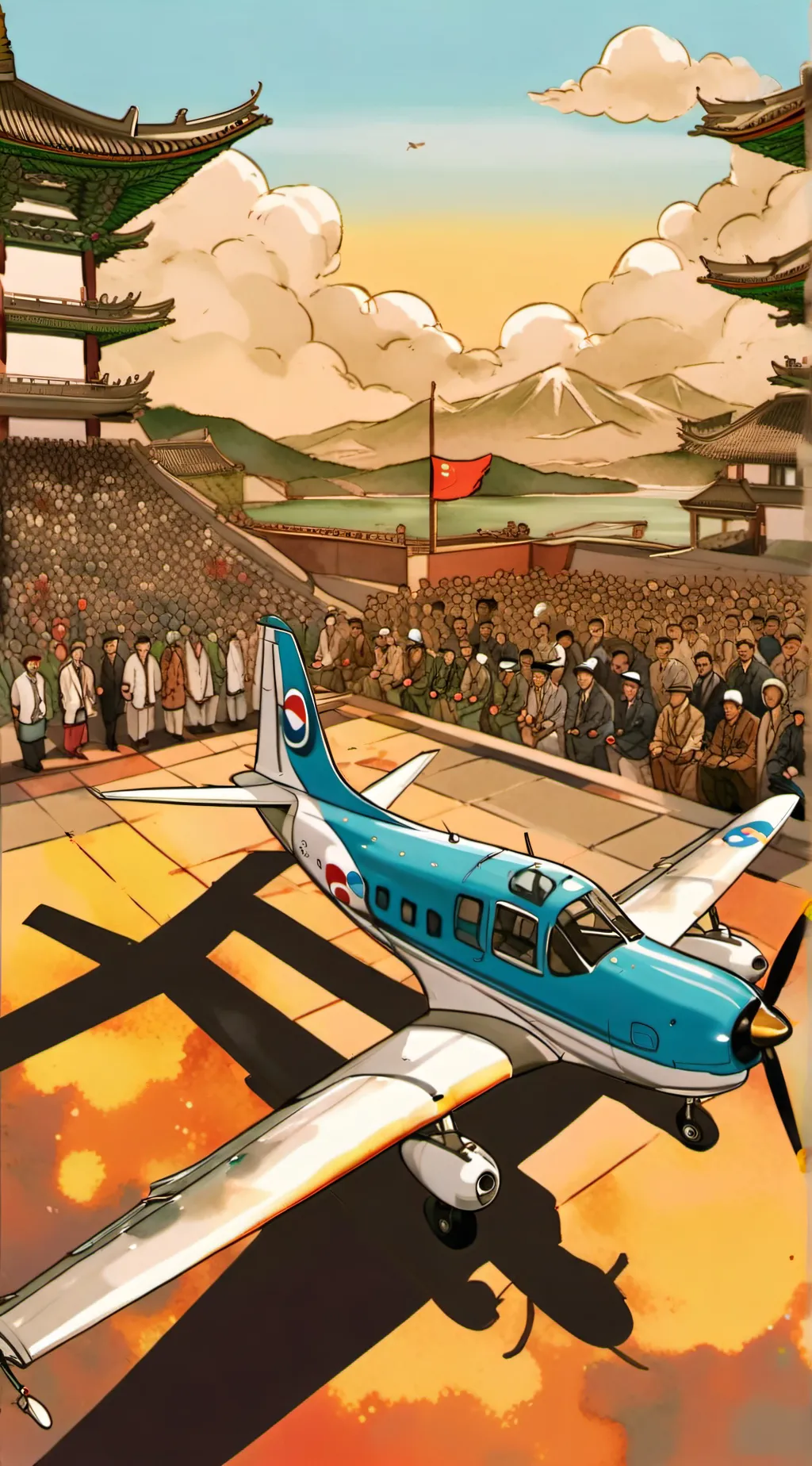 ai character: mha airplane trip background