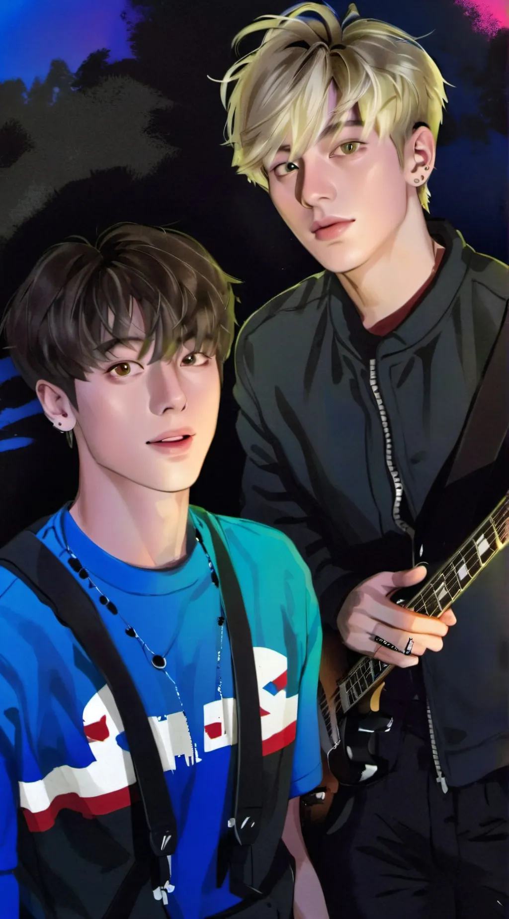 ai character: Sam and Colby  background
