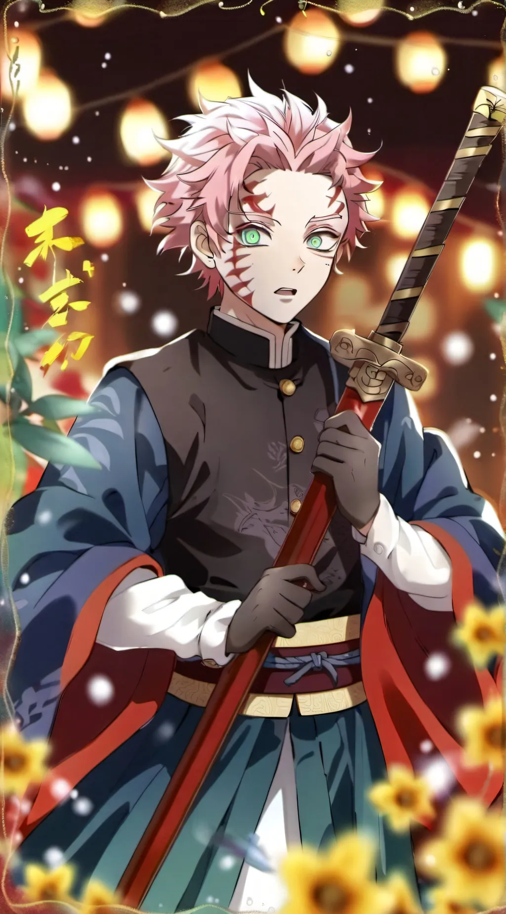 ai character: Akaza demon slayer background