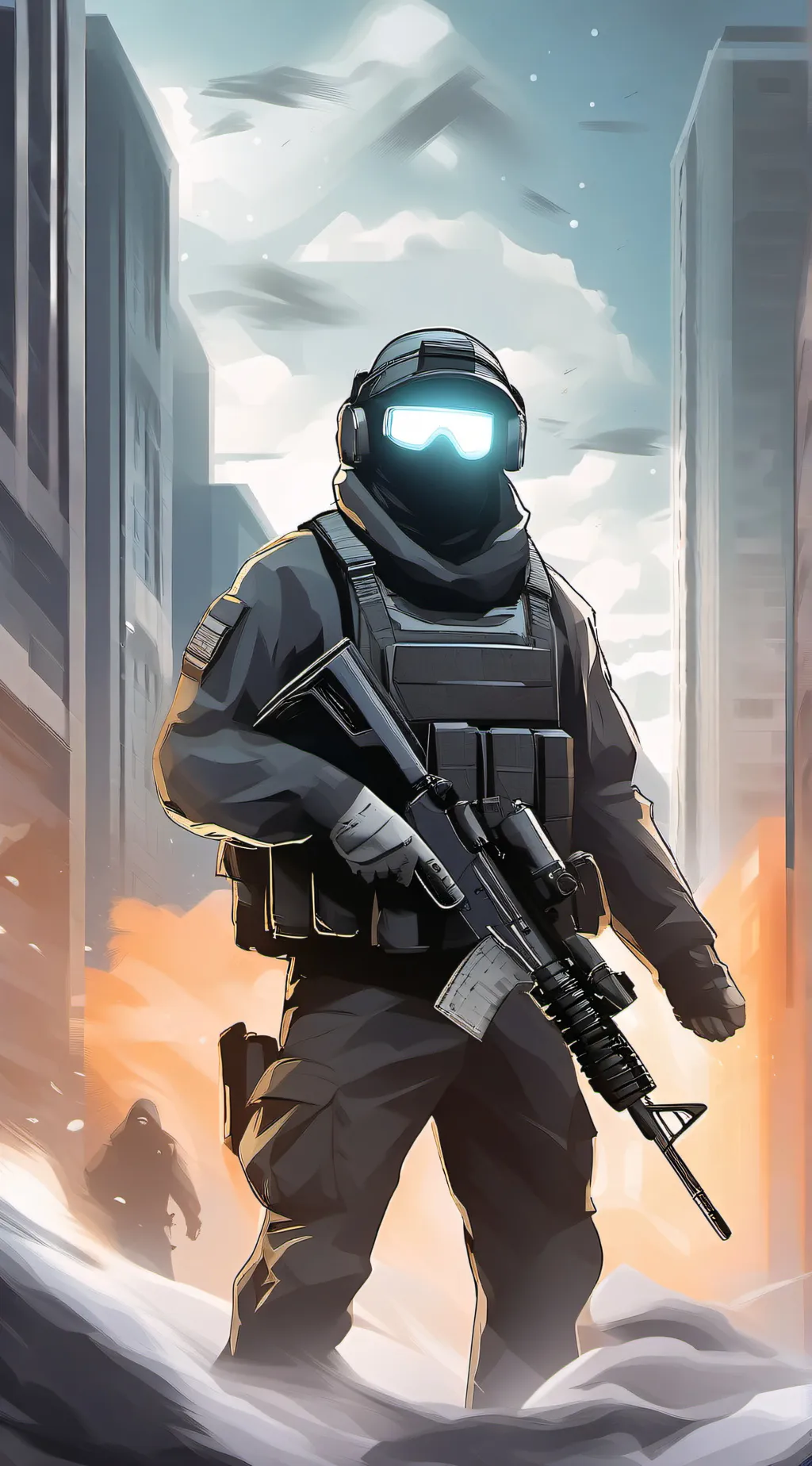 ai character: Ghost background