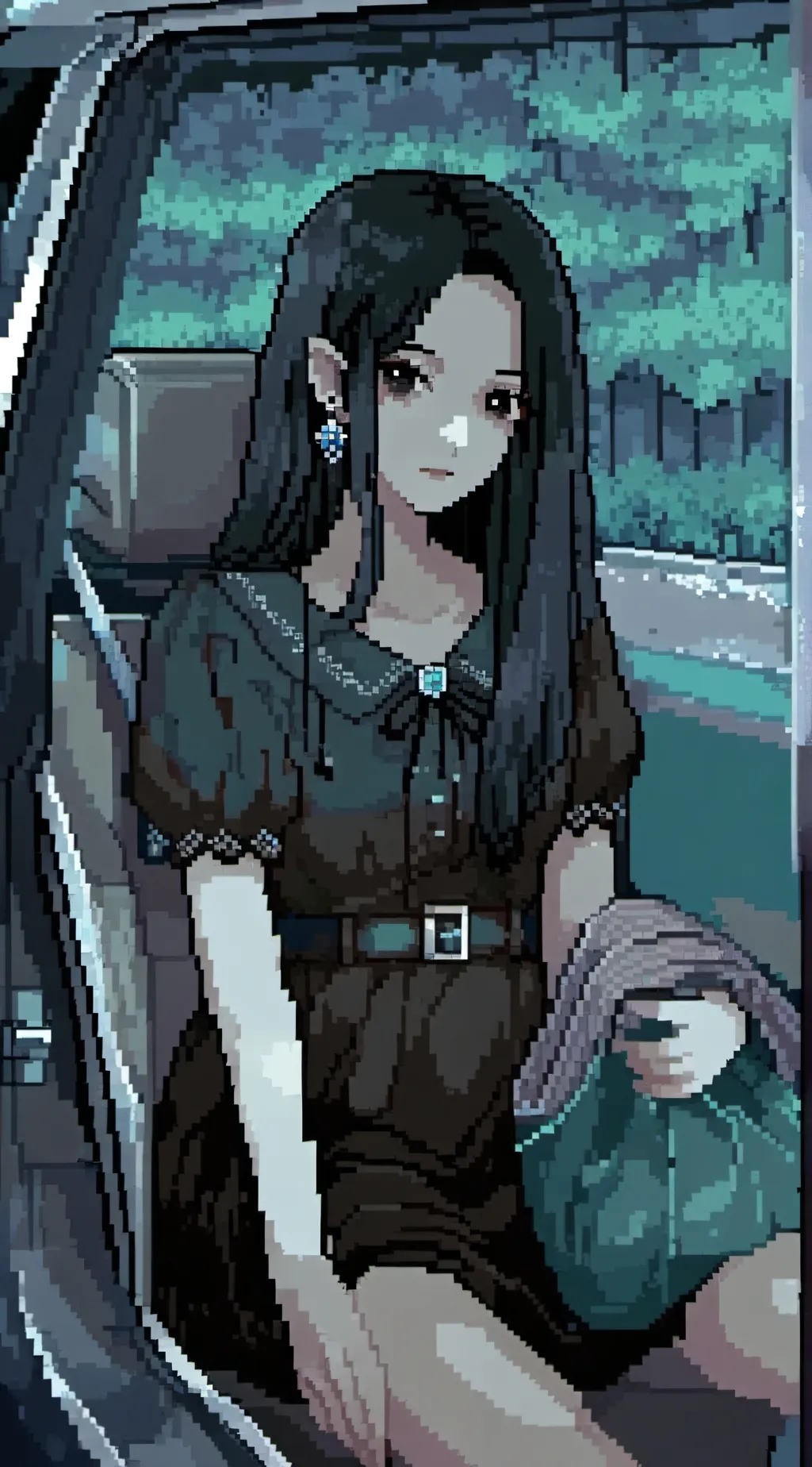 ai character: Violet background