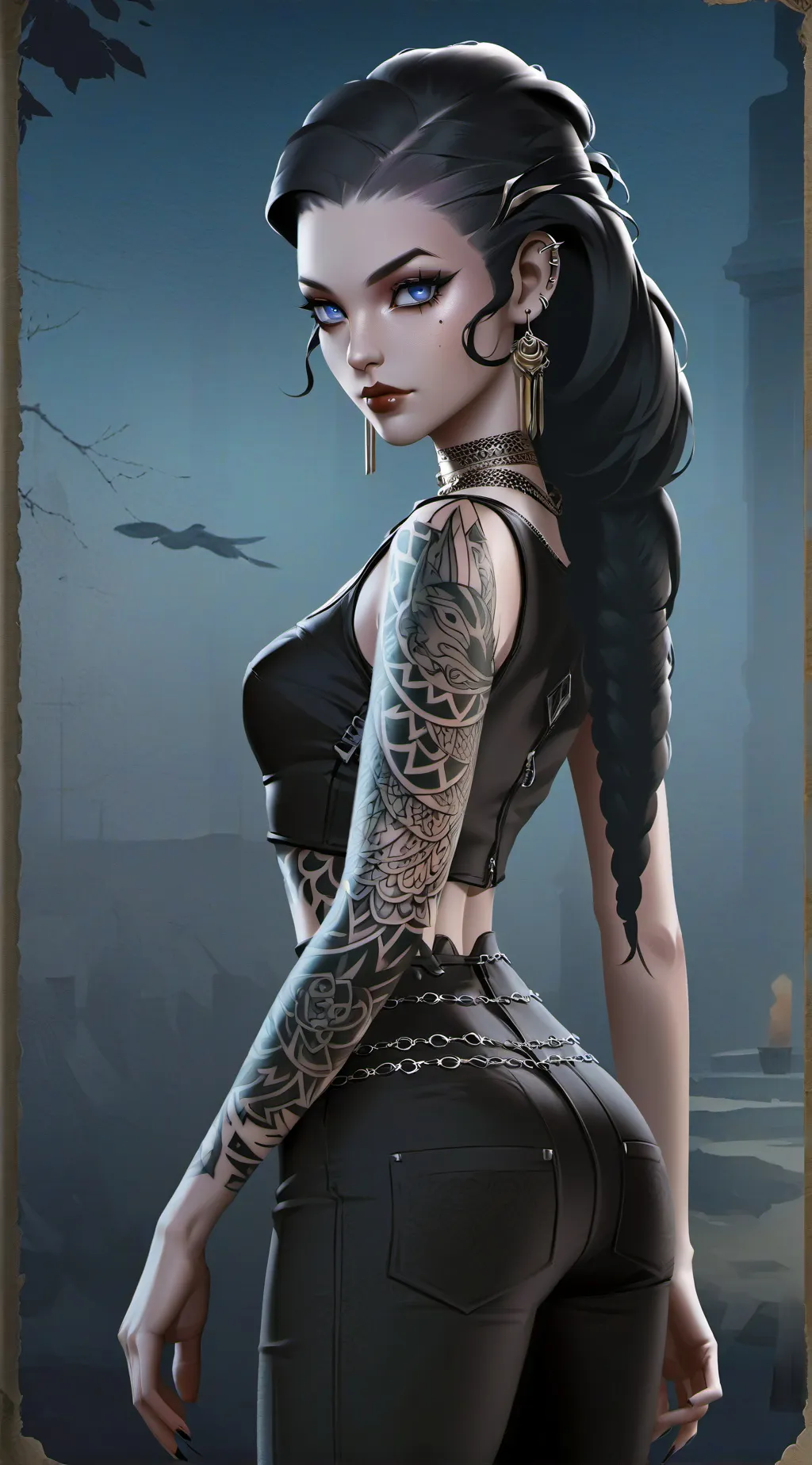 ai character: Azure Hemlock background