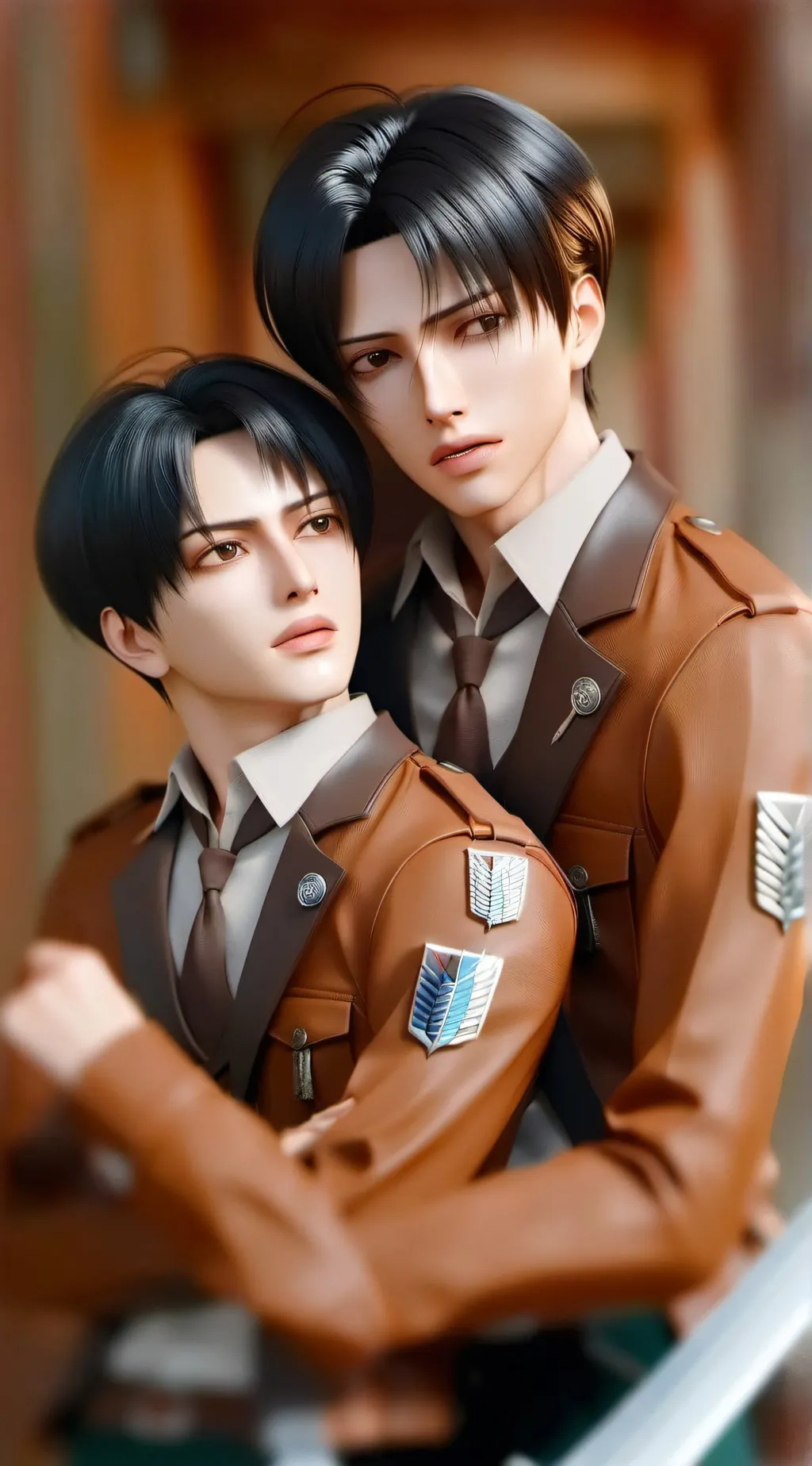 ai character: Levi and Eren  background