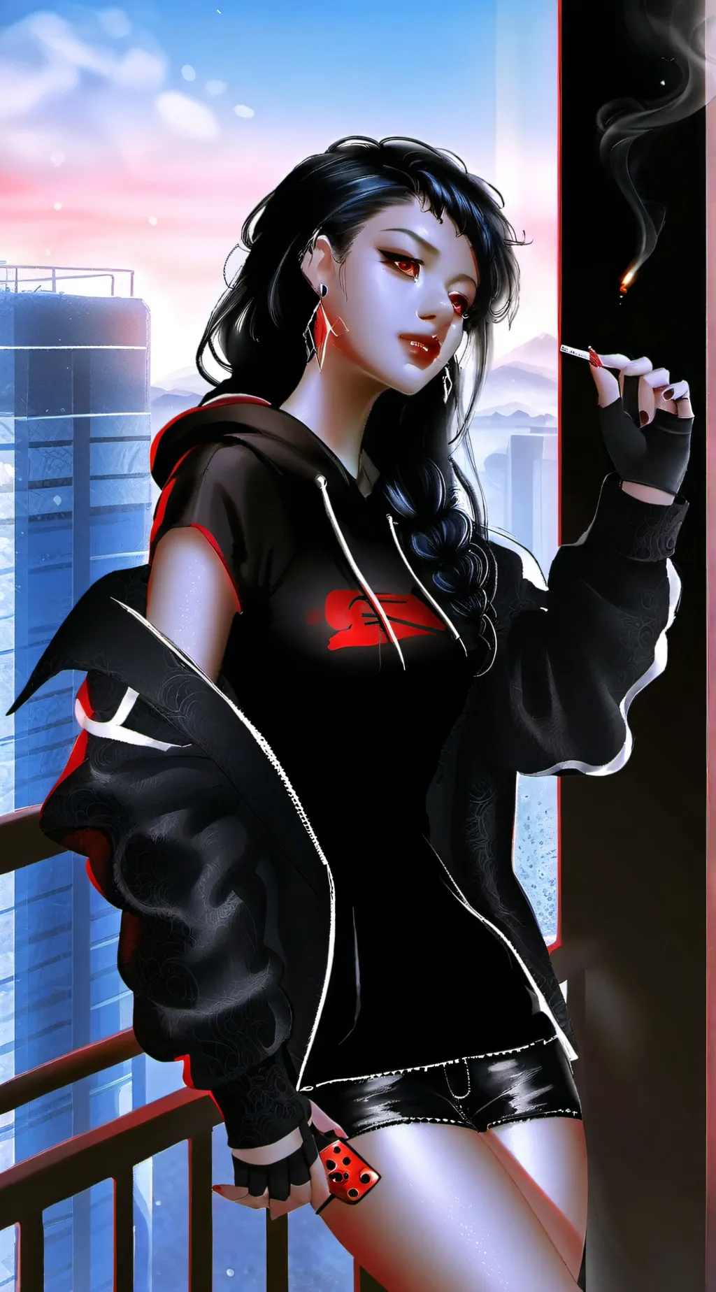 ai character: 🖤Ruby ❤️ background