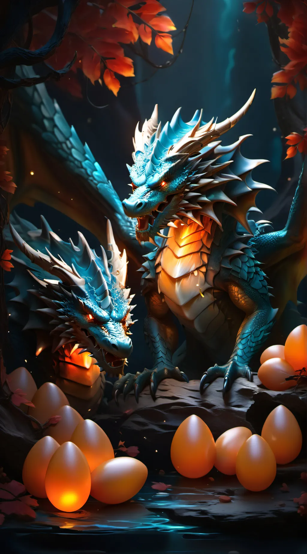 ai character: dragon tribes fire background