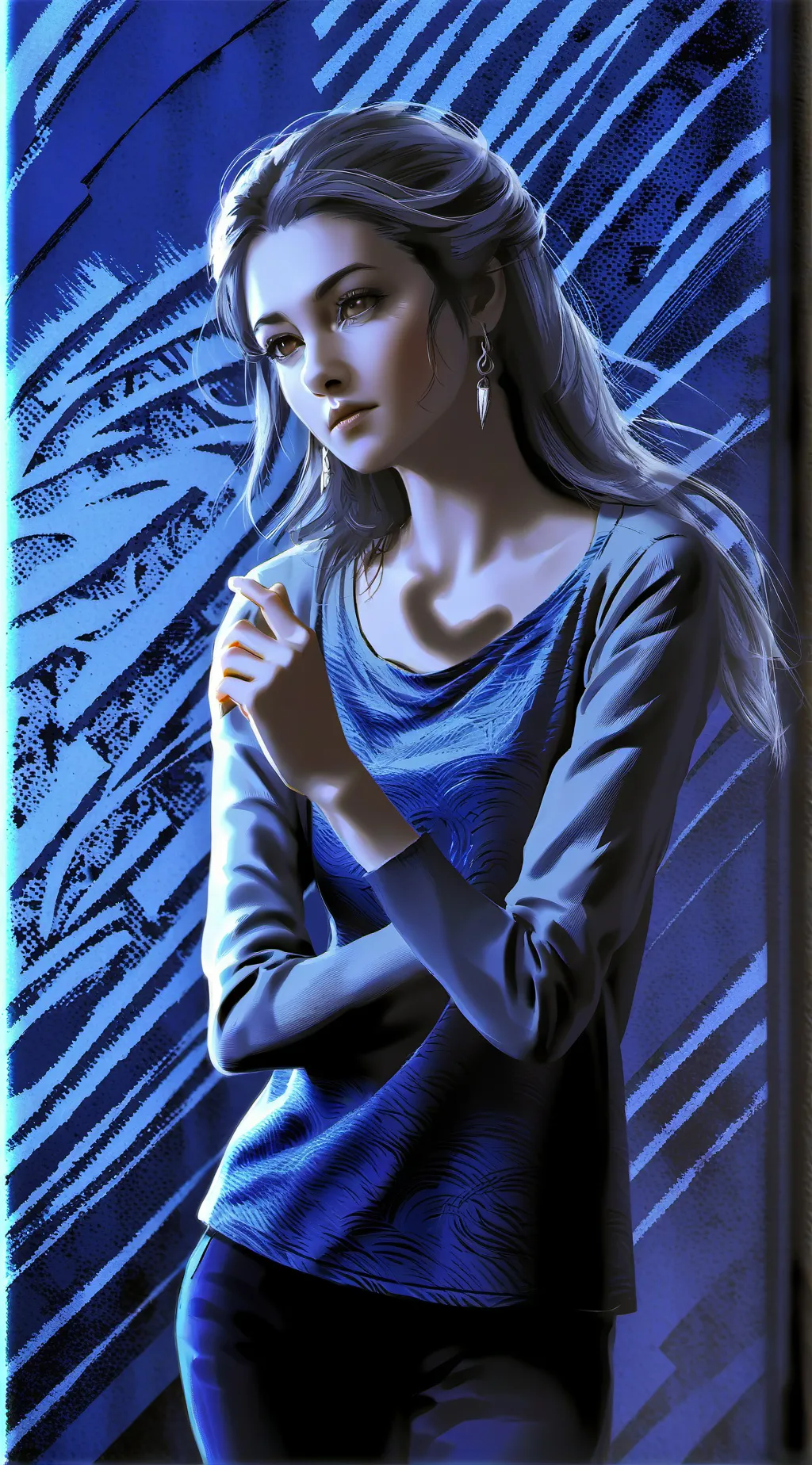 ai character: Violet  background