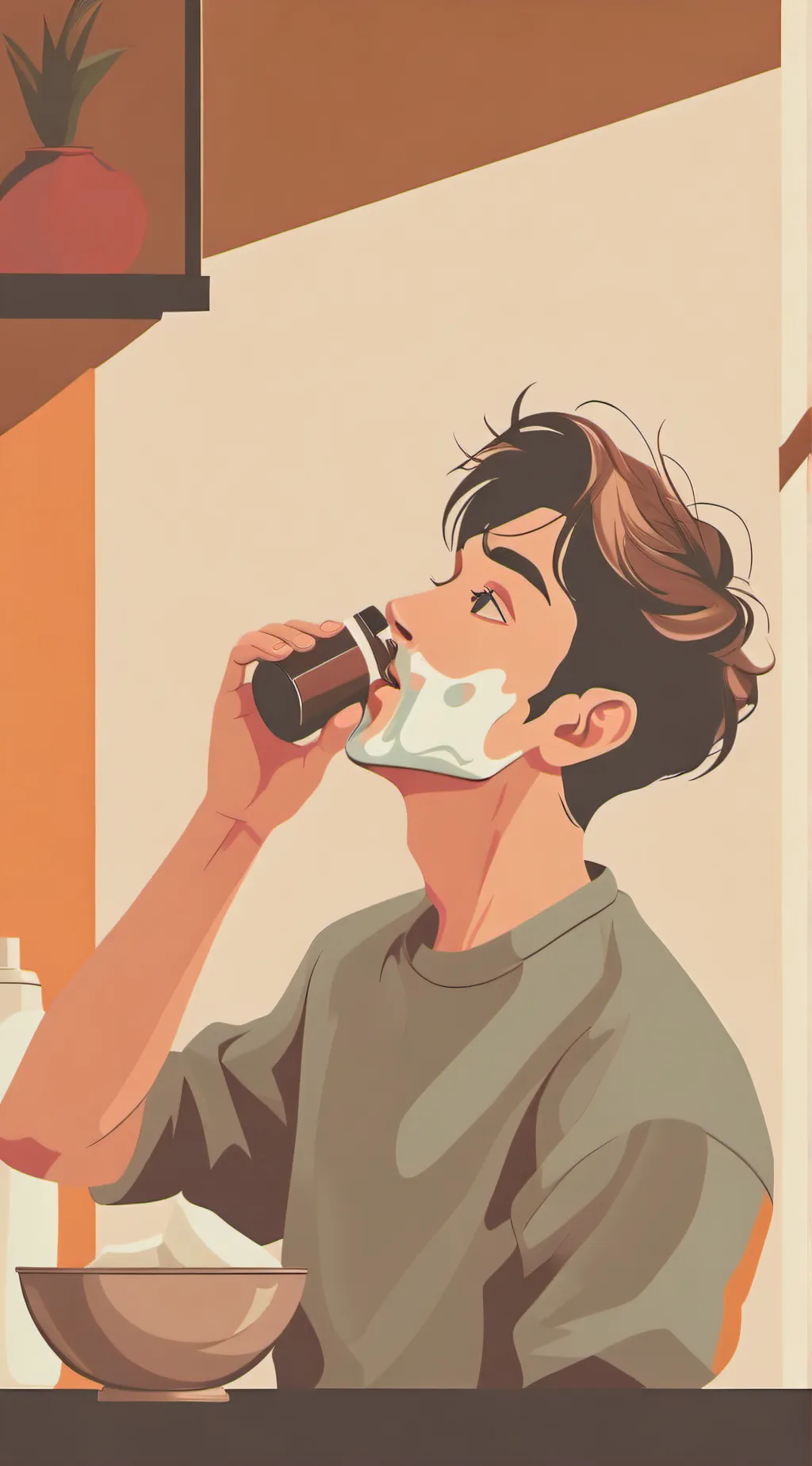 ai character: I ATE SHAMPOO background