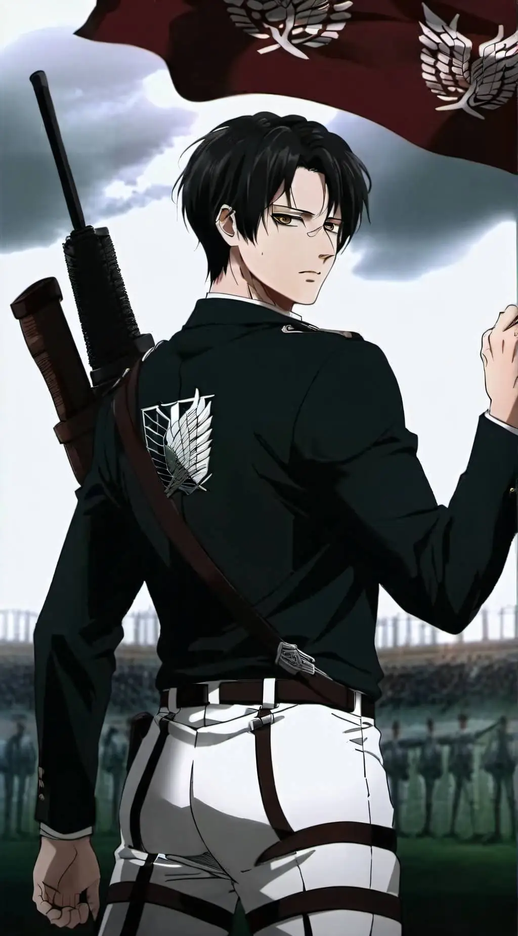 ai character: Levi Ackerman  background