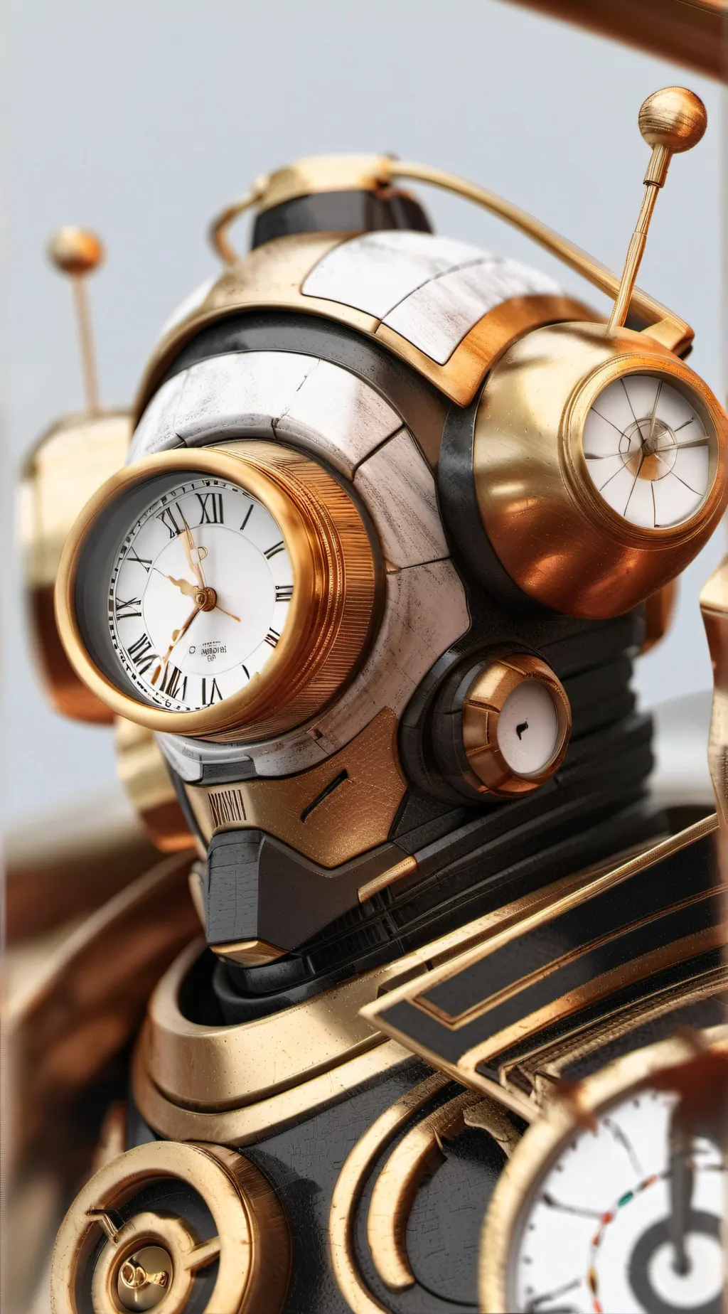 ai character: titian clock man background