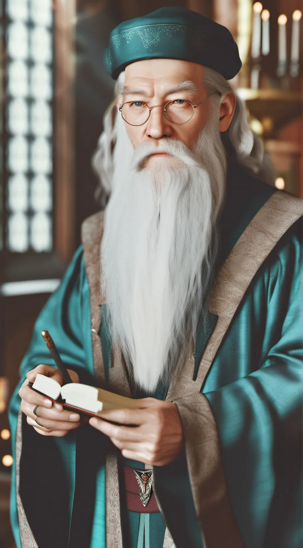 ai character: Prof. Dumbledore  background