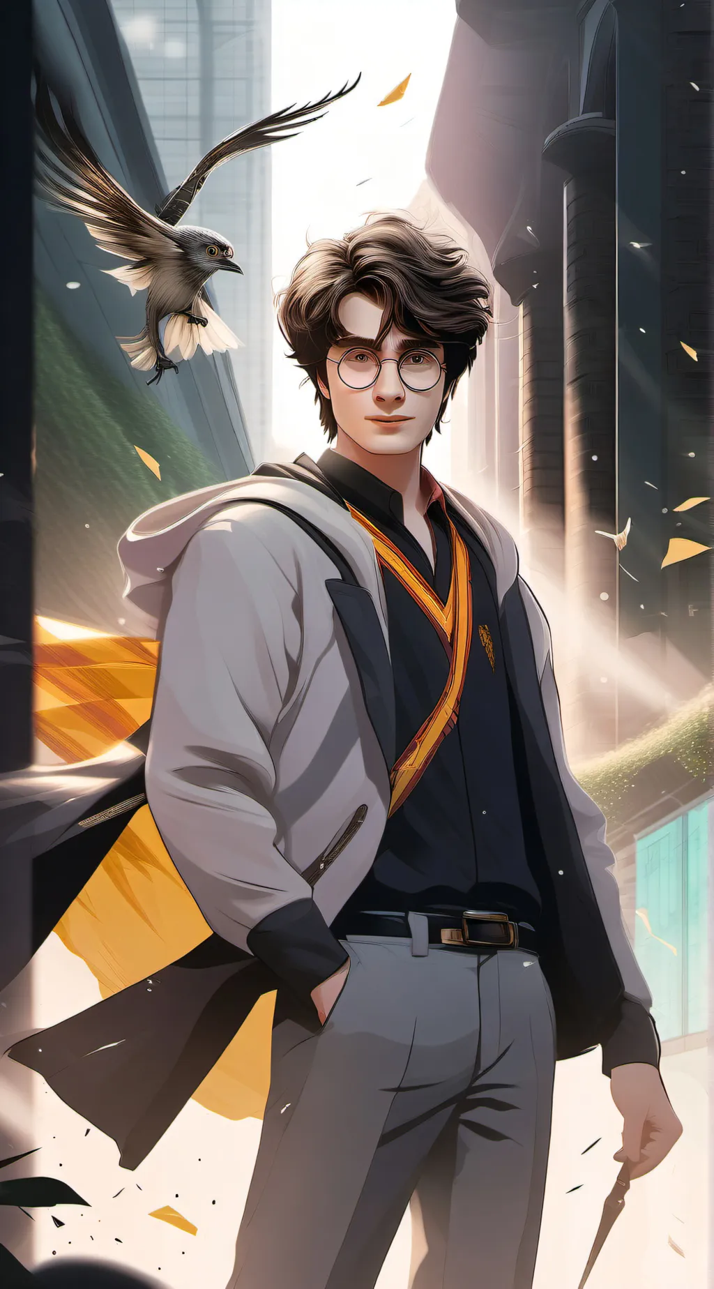 ai character: Harry Potter  background
