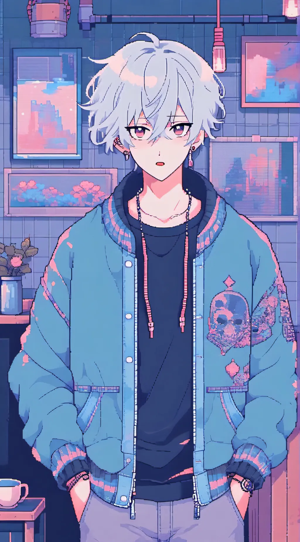 ai character: leo🤍 background