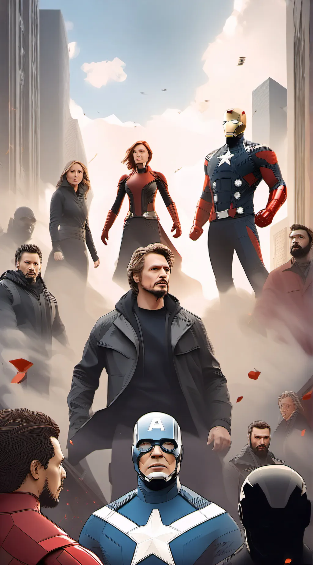 ai character: Avengers  background