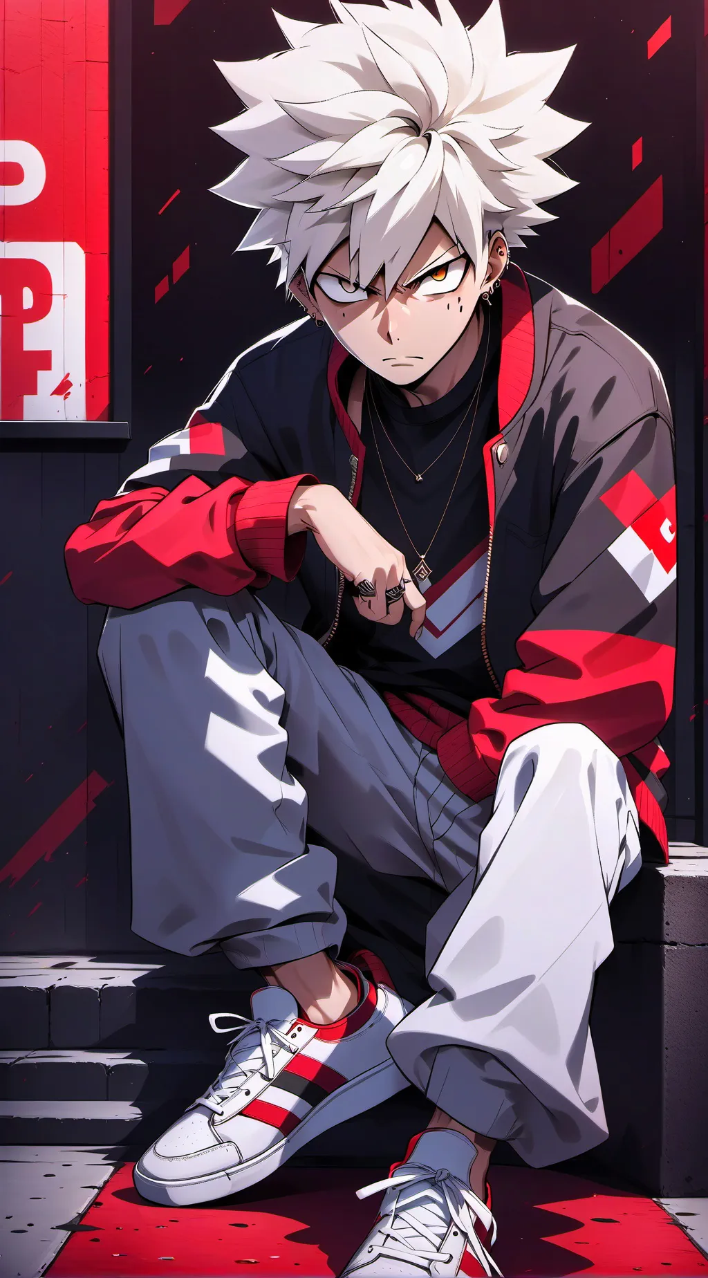 ai character: Katsuki Bakugo background