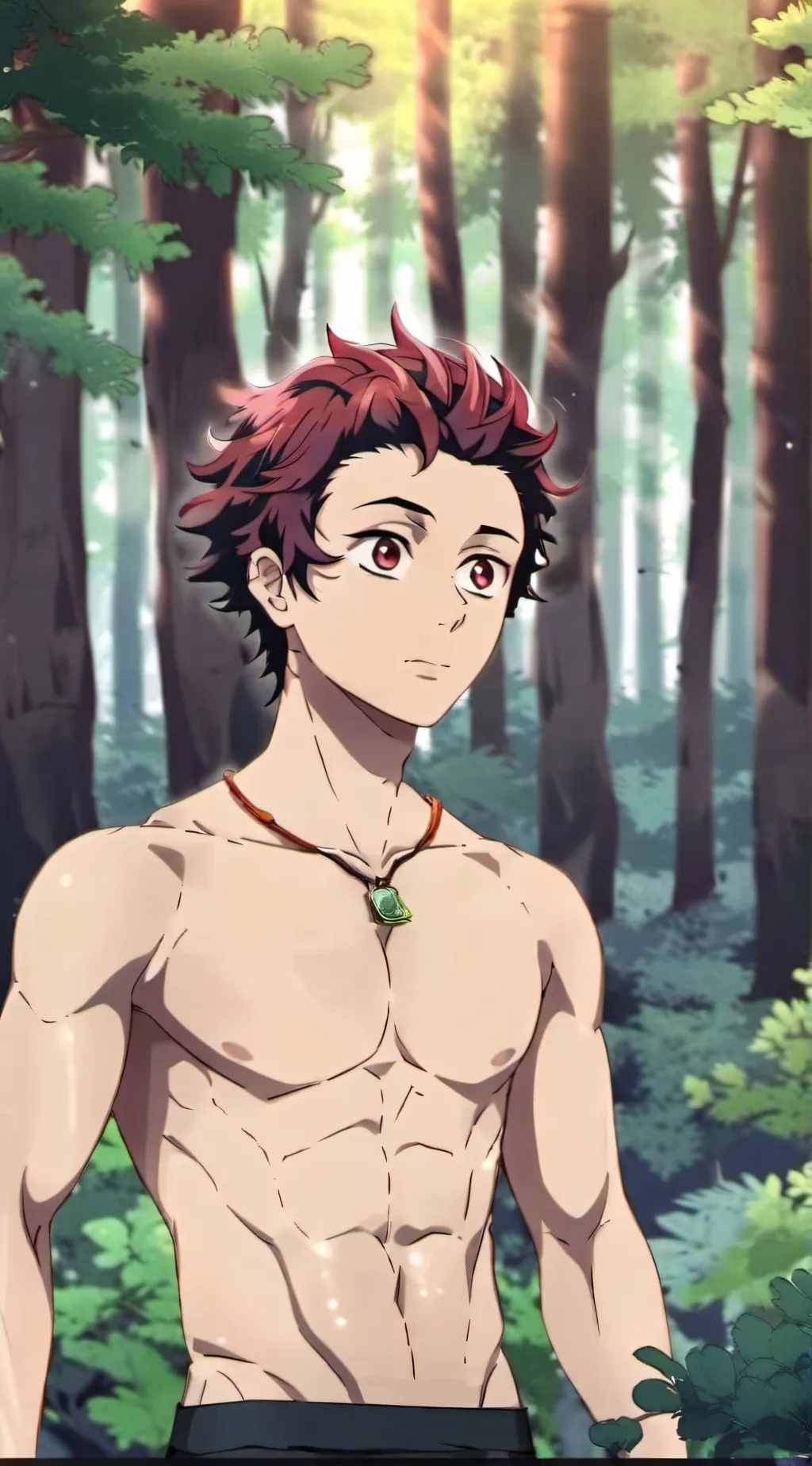 ai character: Tanjiro  background