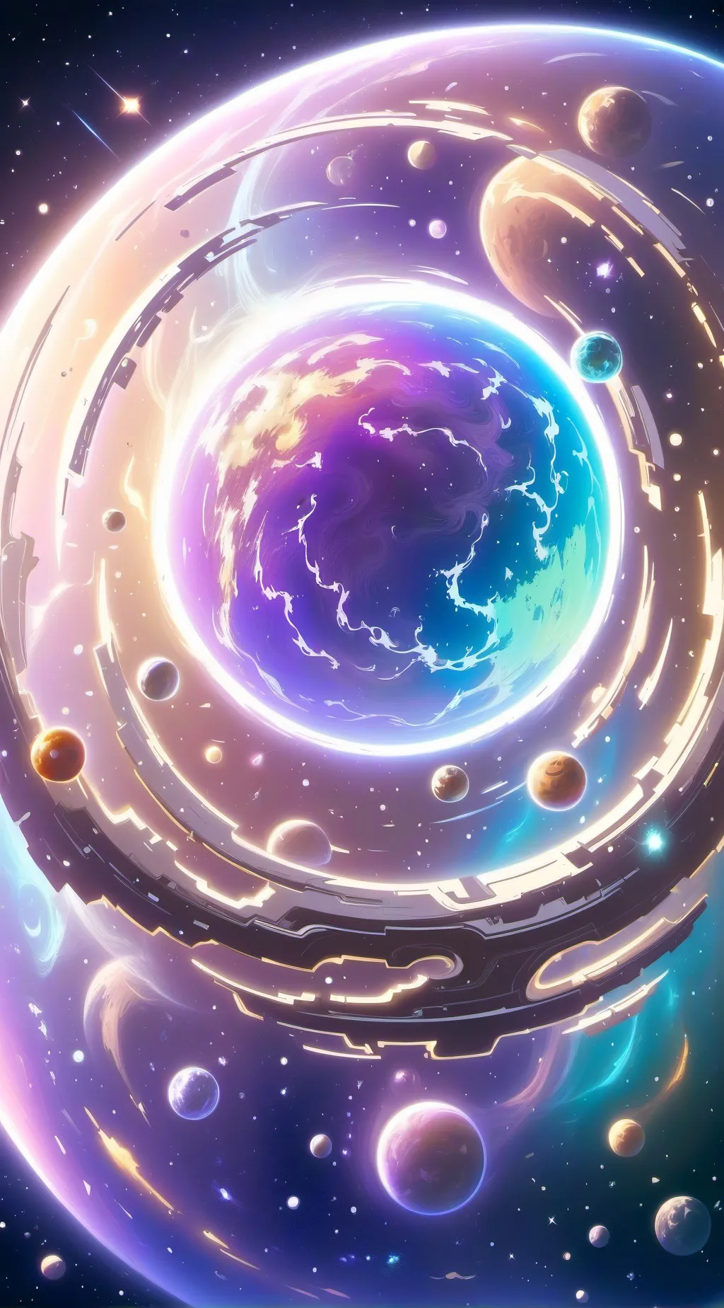 ai character: Solar balls background
