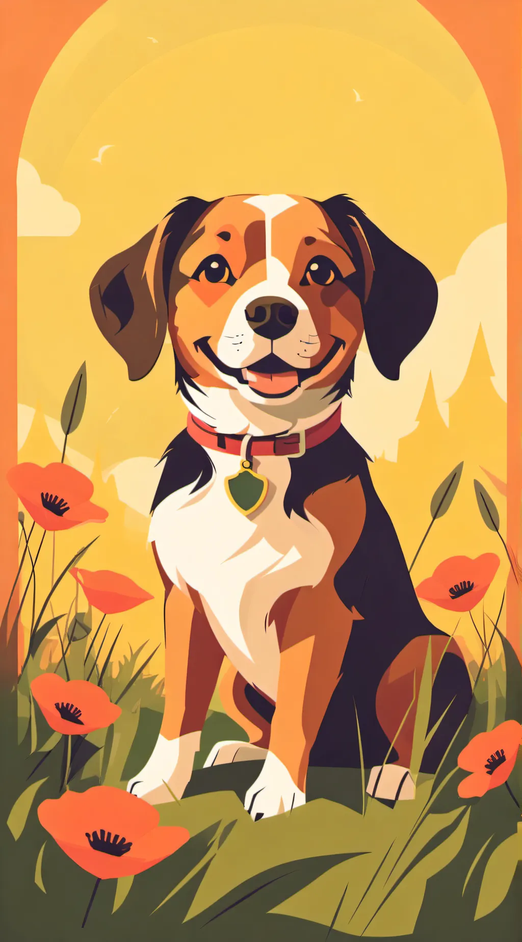ai character: smiling critters background