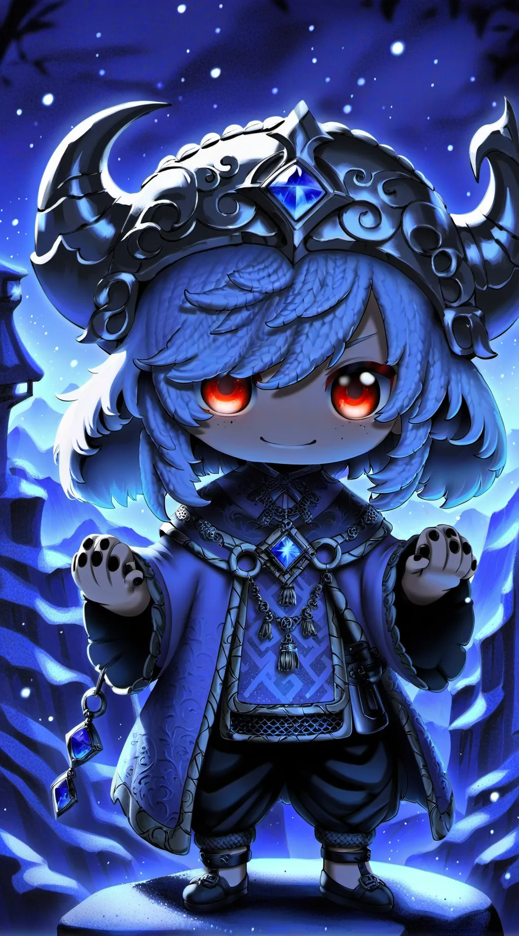 ai character: Red background