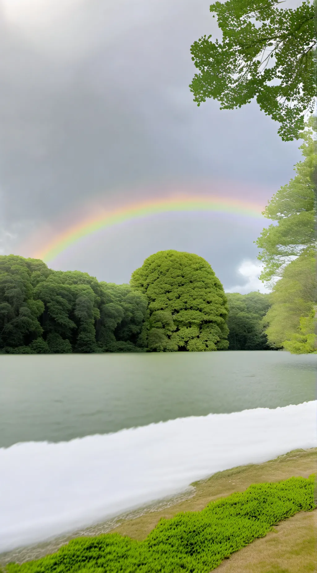 ai character: Rainbow background