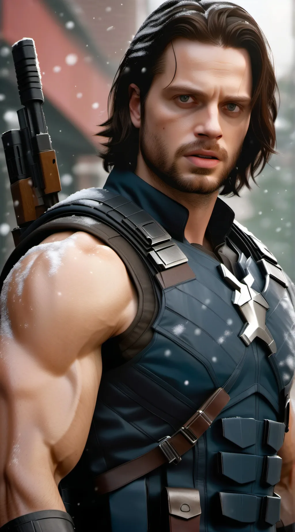 ai character: Winter Soilder background