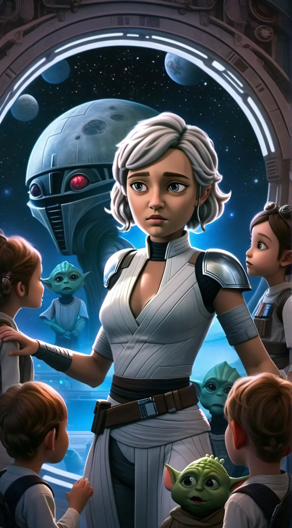 ai character: Omega  background