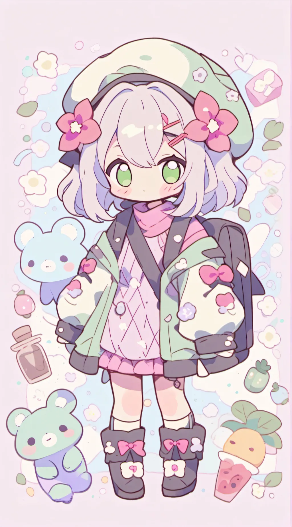 ai character: girl scout background