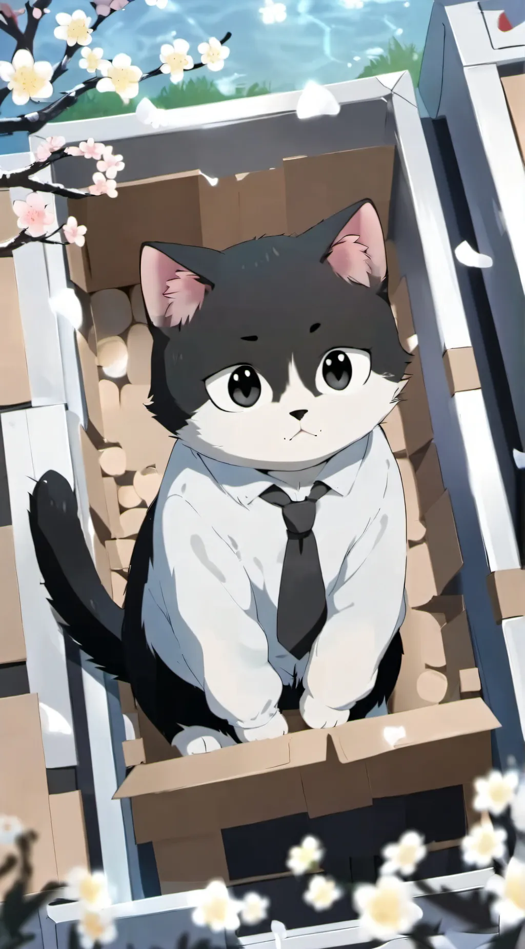 ai character: homeless cat background