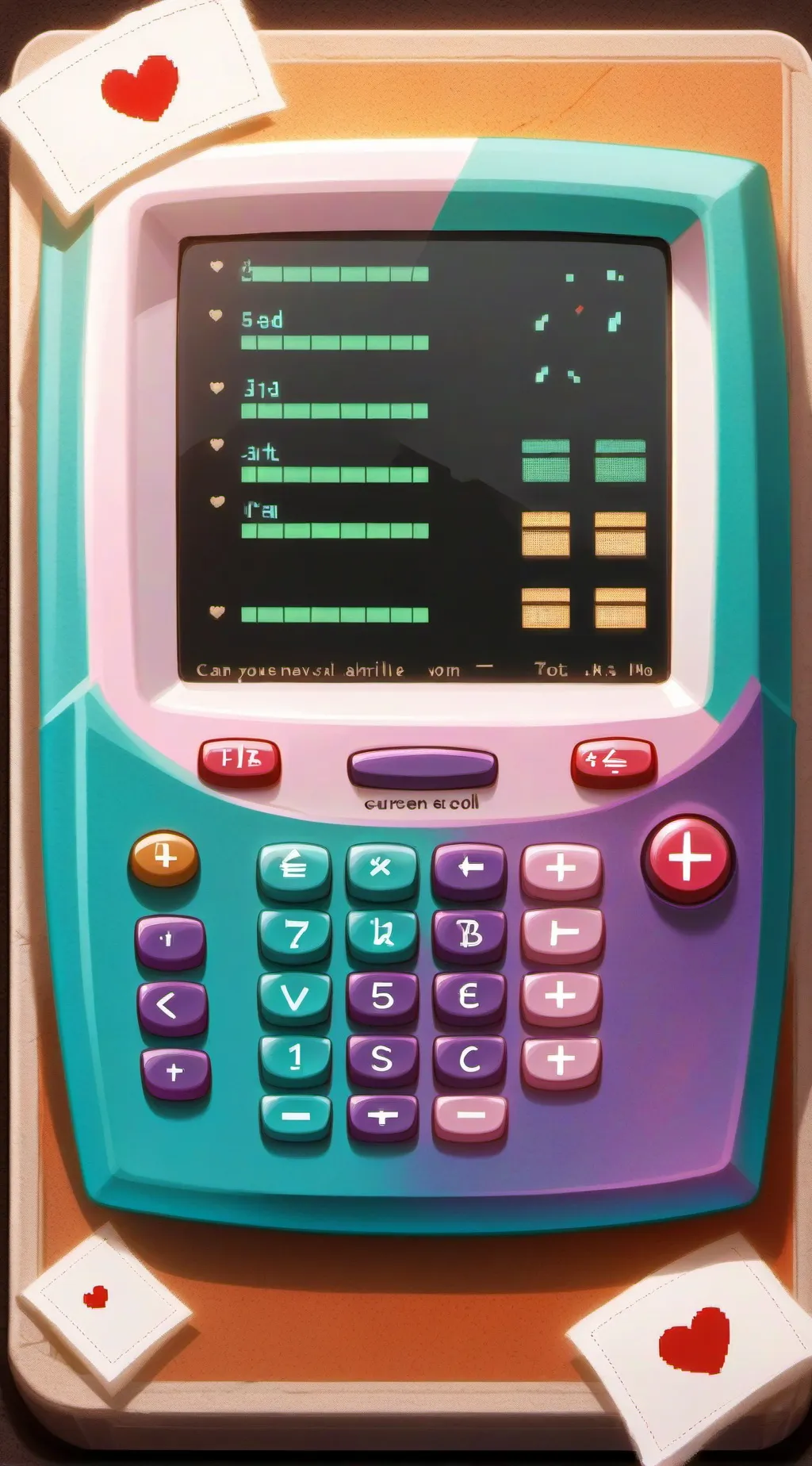 ai character: Love. Calculator. background