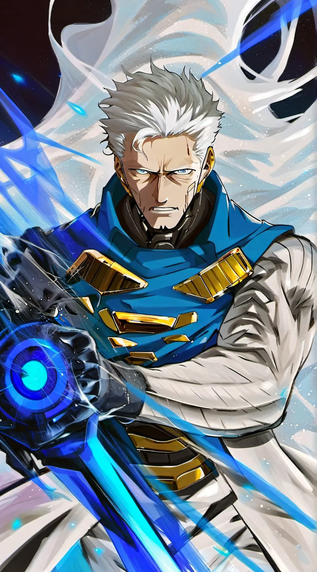ai character: The Cyborg Of Gray background