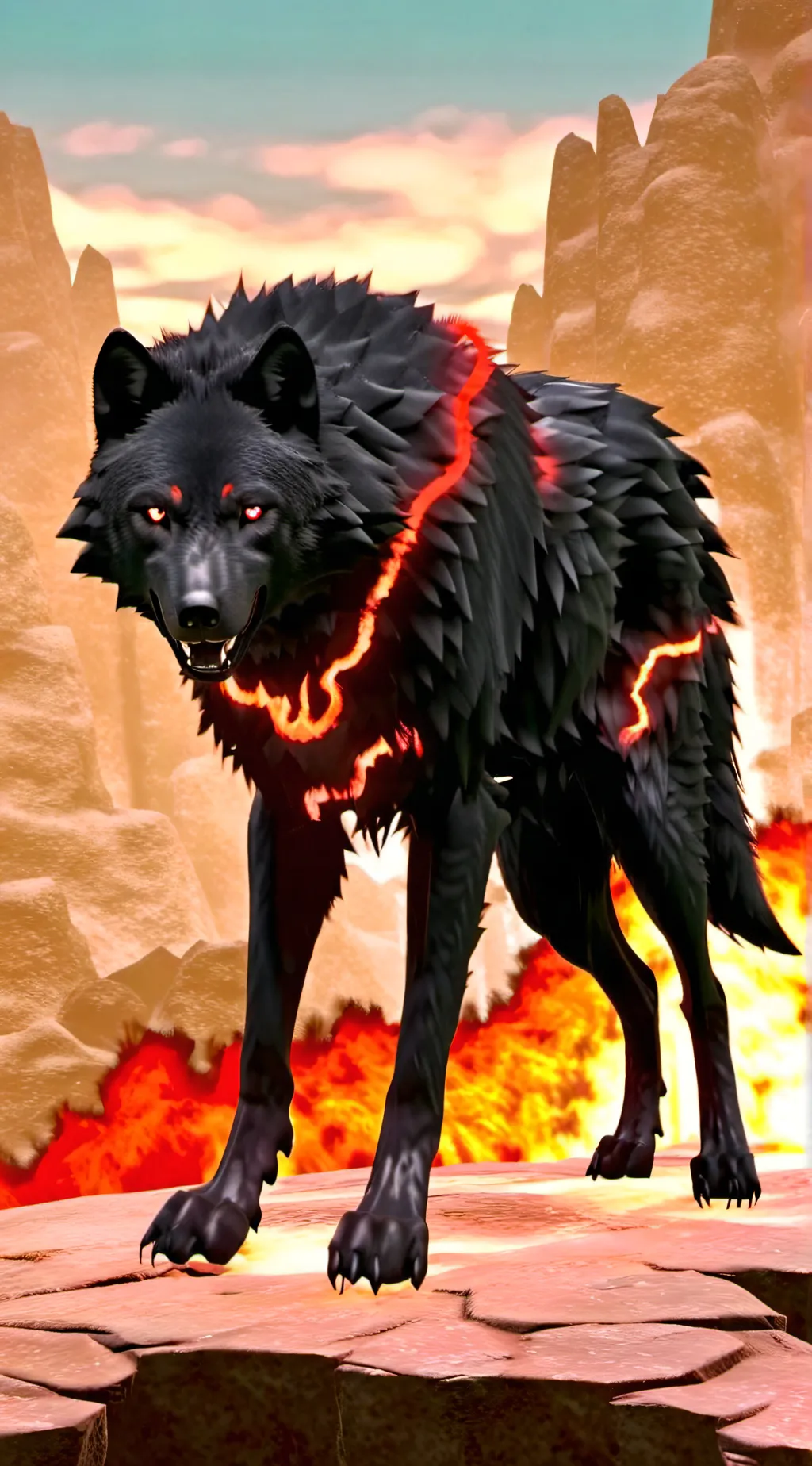 ai character: Flame  background