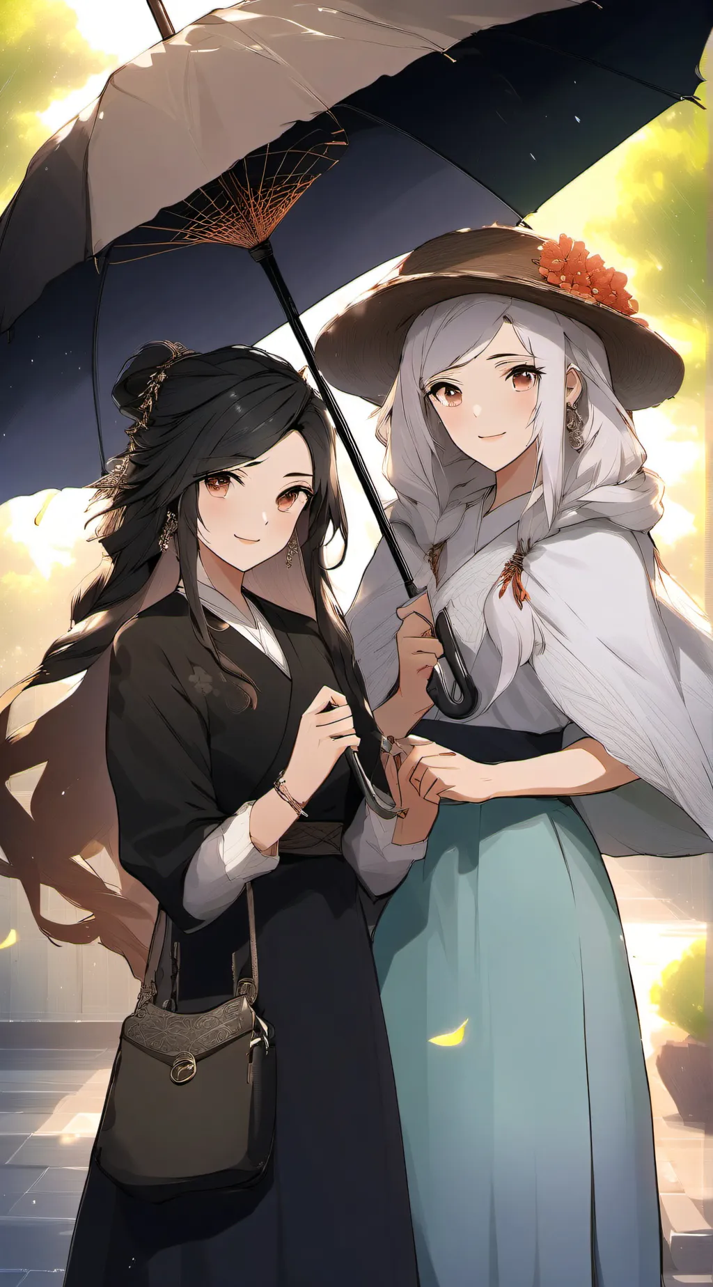 ai character: { Luna & Moon }  background
