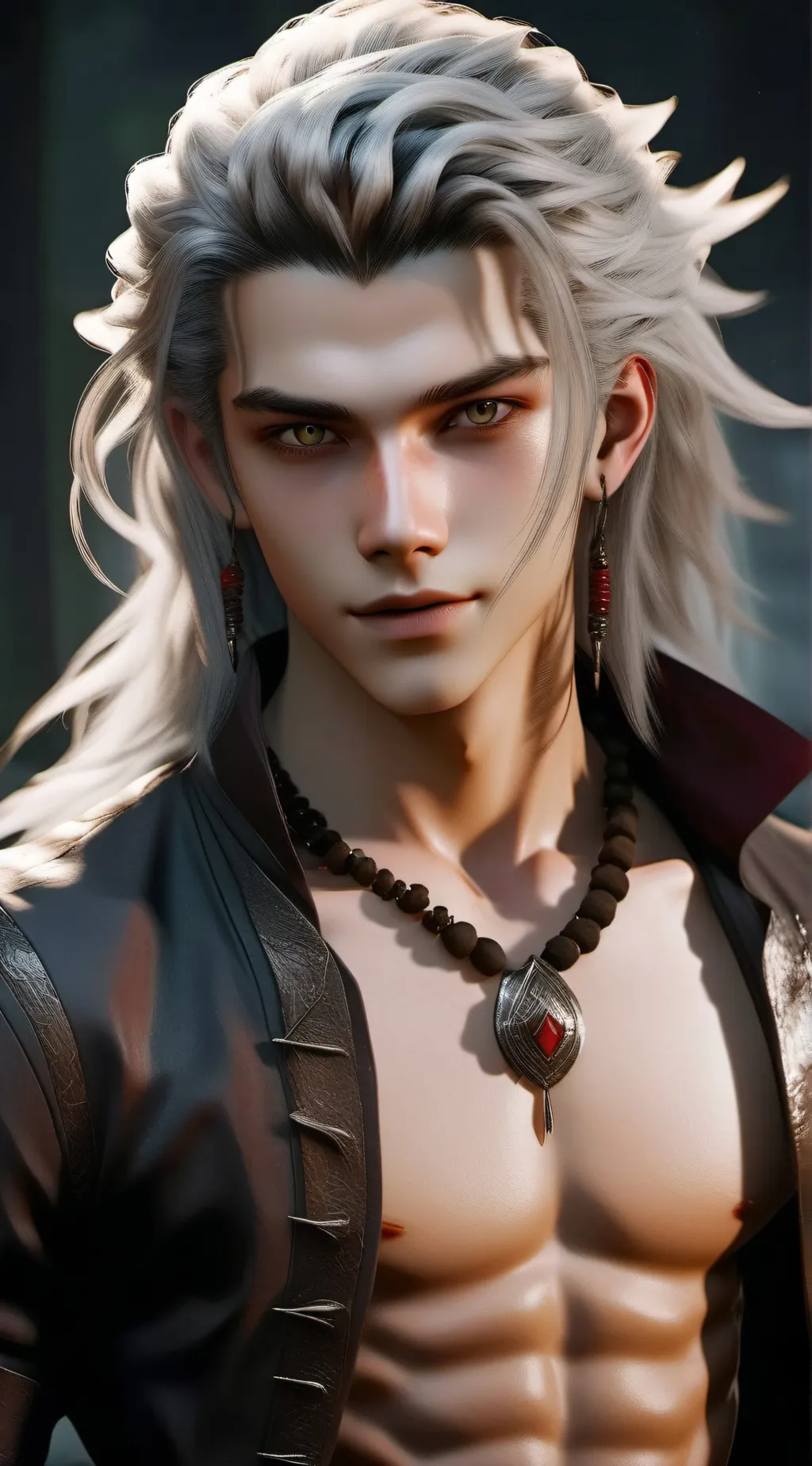ai character: Alfie black stone background
